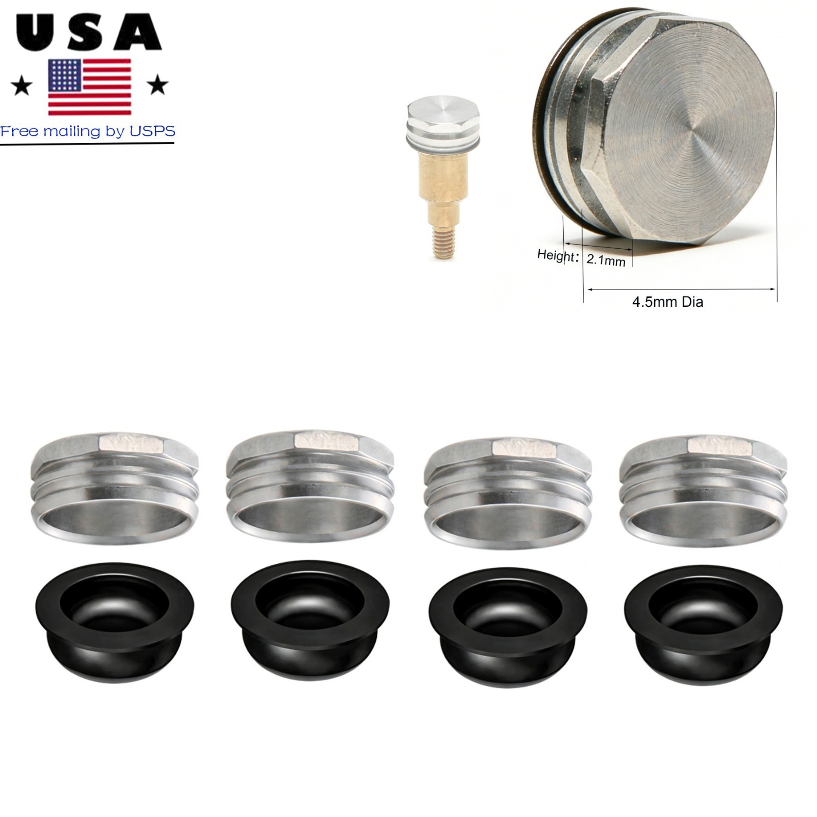 Dental Locator Replacement Metal Housing & Black Lab Cap Inserts Assembly Zest