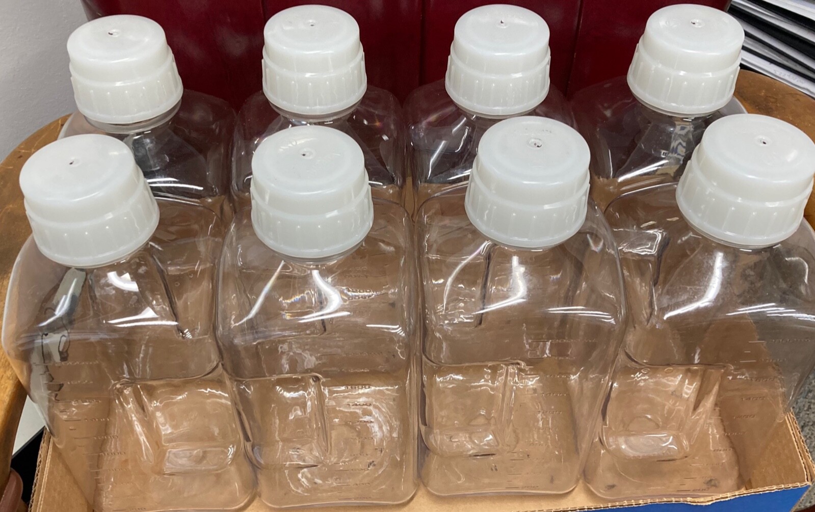 Nalgene Clear Square Storage Bottle 2000mL 64oz PETG Lot of 8
