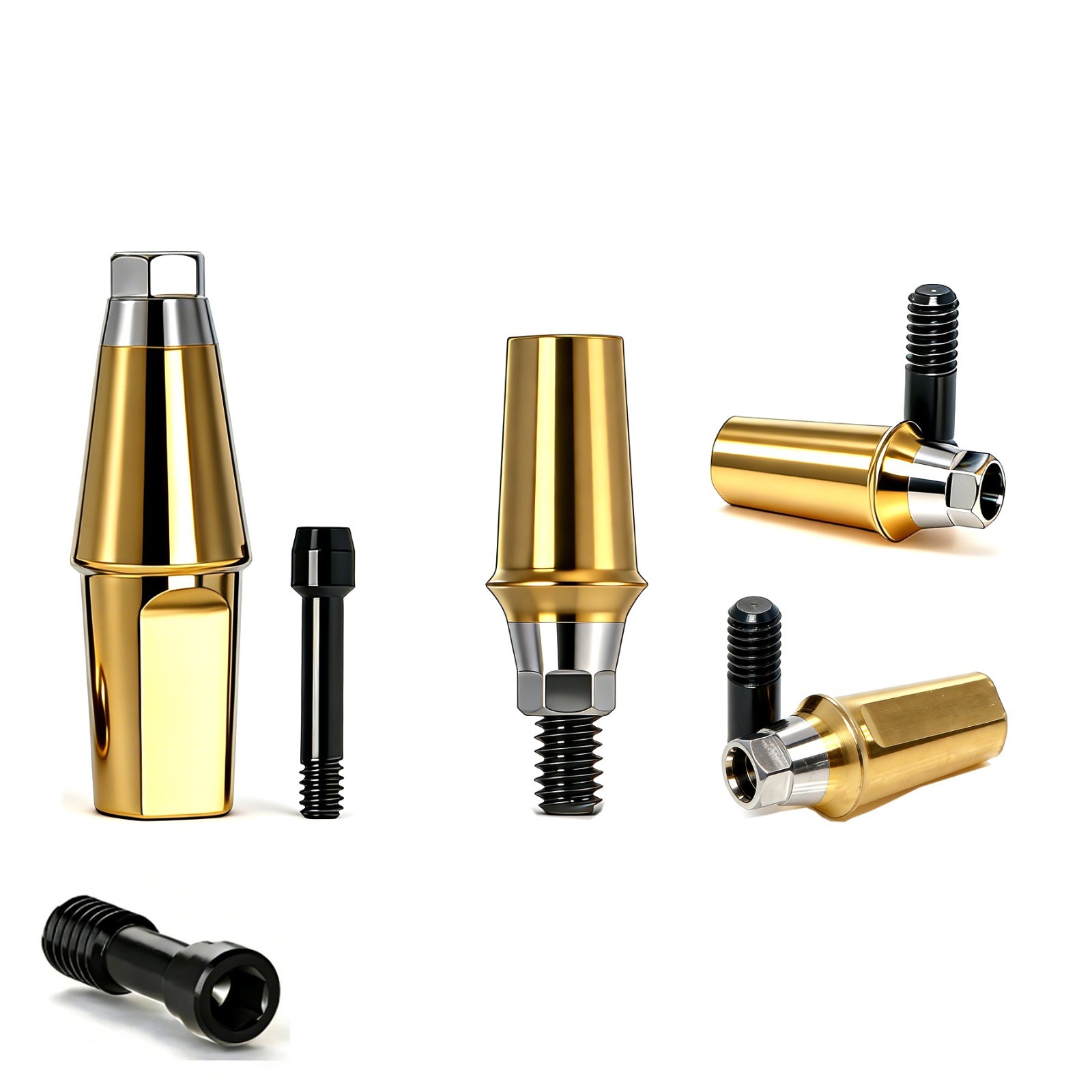 Hiossen ET/TS Dental Titanium Hex Cemented Straight Abutment Mini/Regular Plat