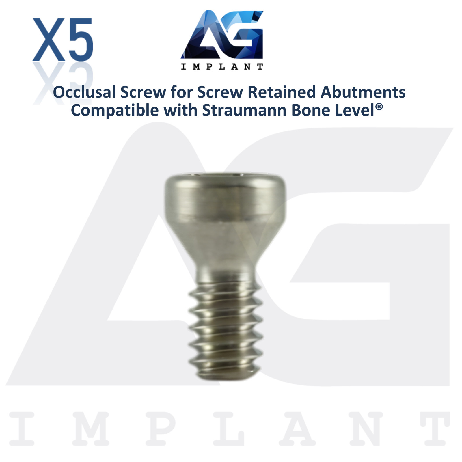 5 Titanium Screw Retained Prosthetics Straumann B0ne Level® Compatible 3.7mm