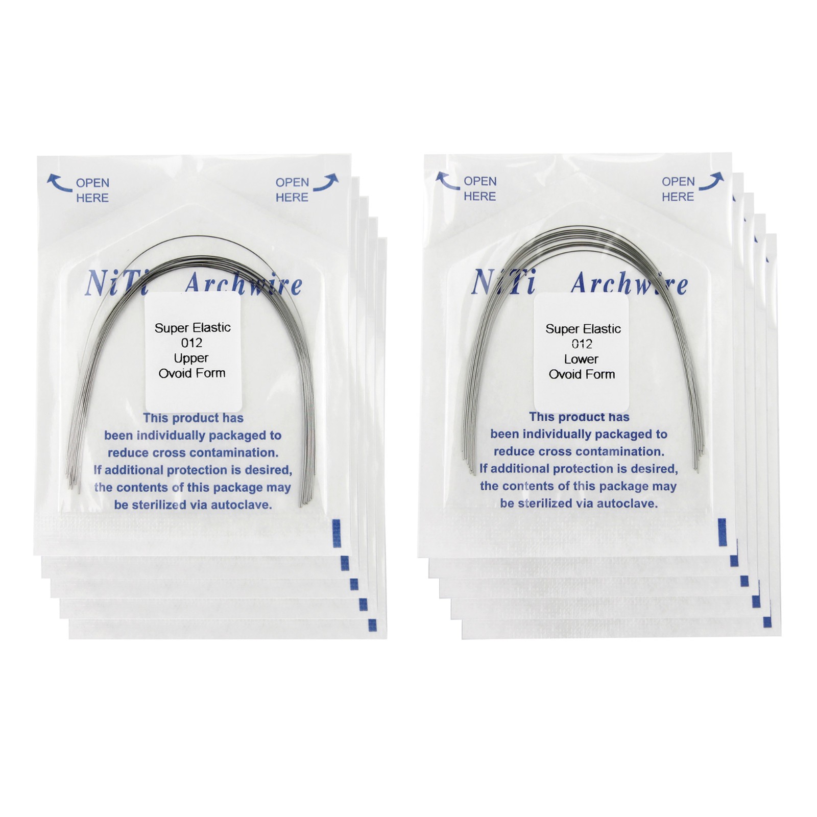 100pcs Dental Orthodontic Niti Arch Wire Rectangular Round Ovoid Upper Lower 014
