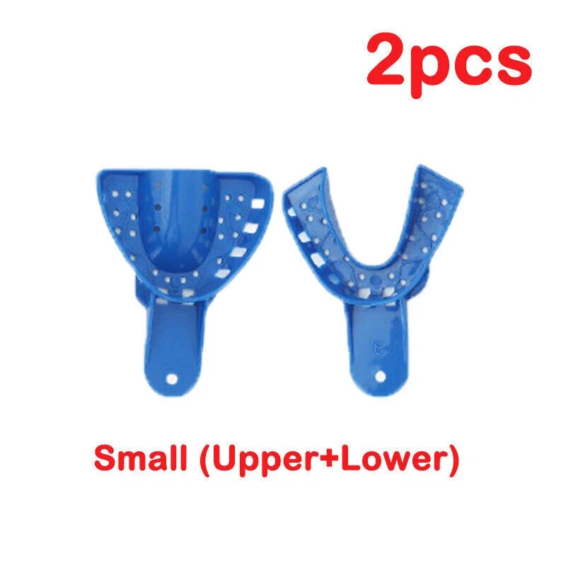 2 Pcs/Pair Dental Plastic-Steel Impression Trays Autoclavable Upper+Lower 5 Size