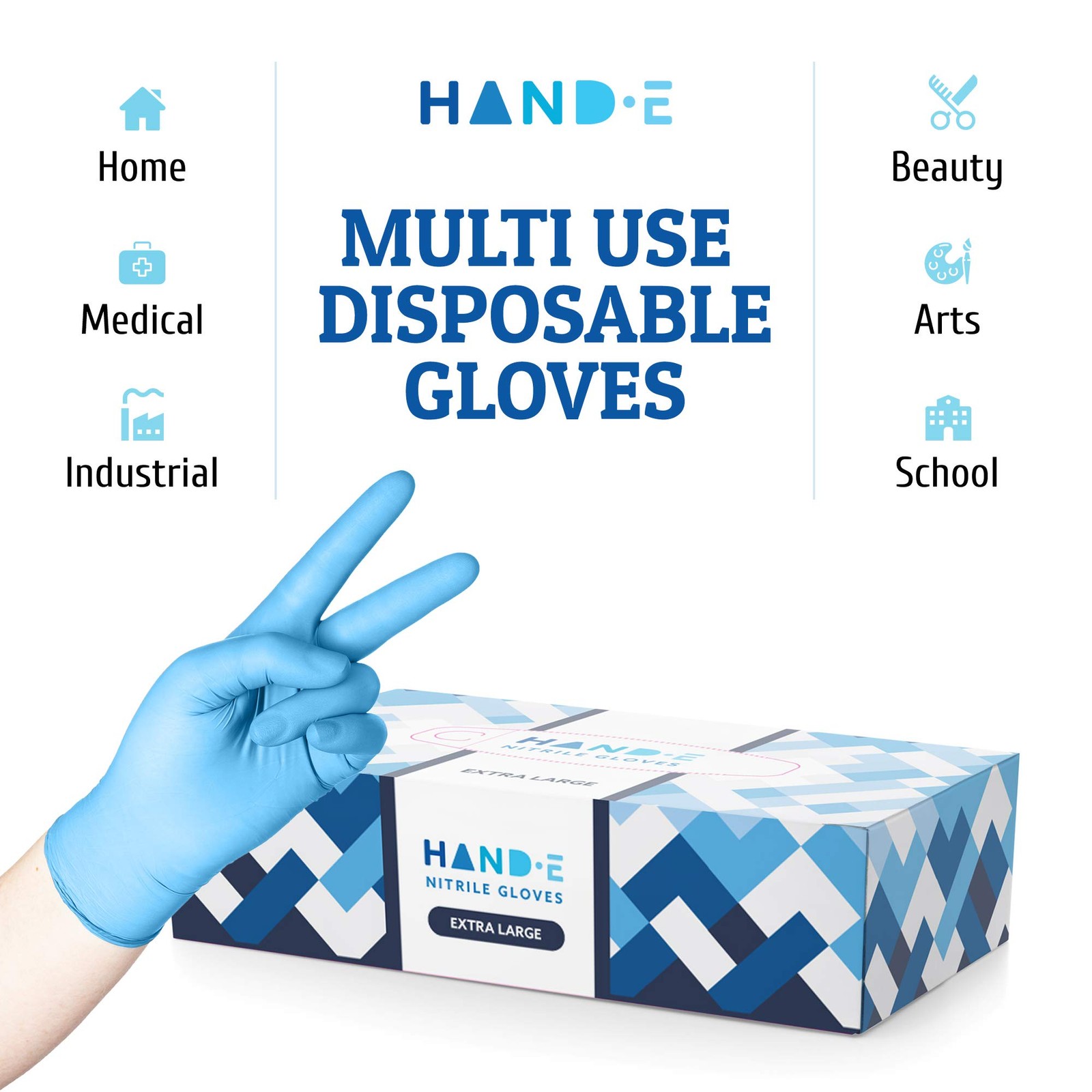 Blue Nitrile Gloves Medium 100 Count Powder Free Latex Free