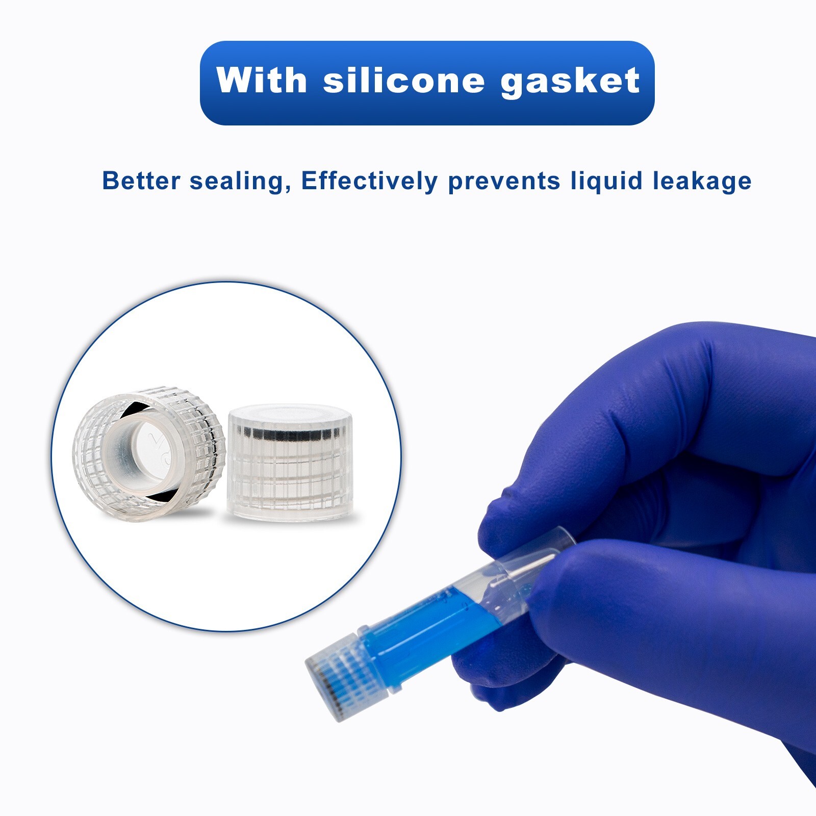 50Pcs 1.5ML Cryogenic Storage Vials, External, Sterile