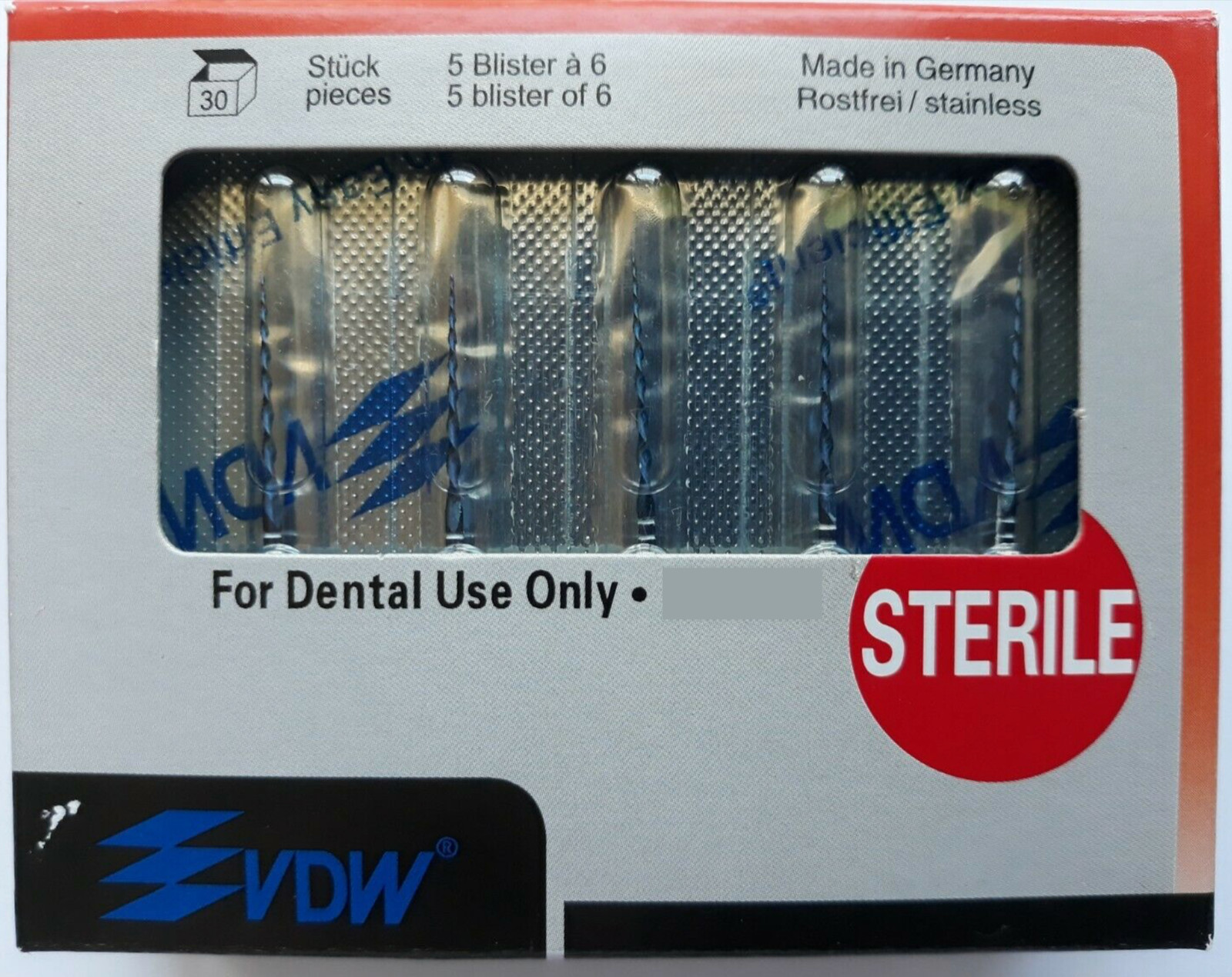5packs VDW RECIPROC Blue NiTi Root Canal Files 25mm R25 6pcs