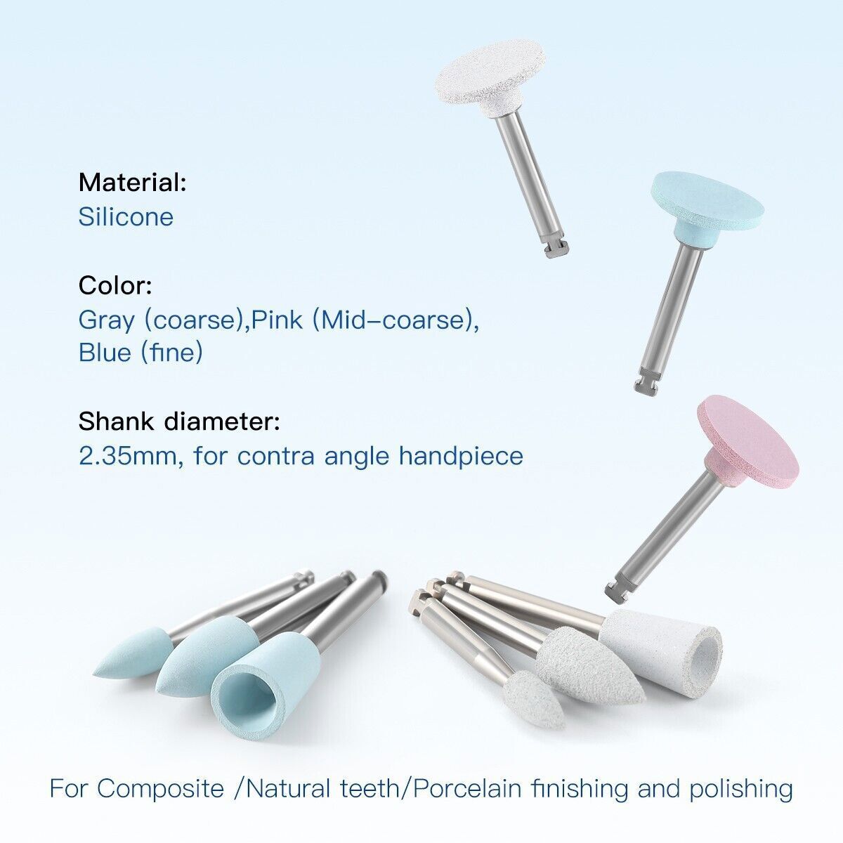 AZDENT Dental Composite Polishing Wheel Discs Burs Kit RA 2.35mm 12pcs/pack