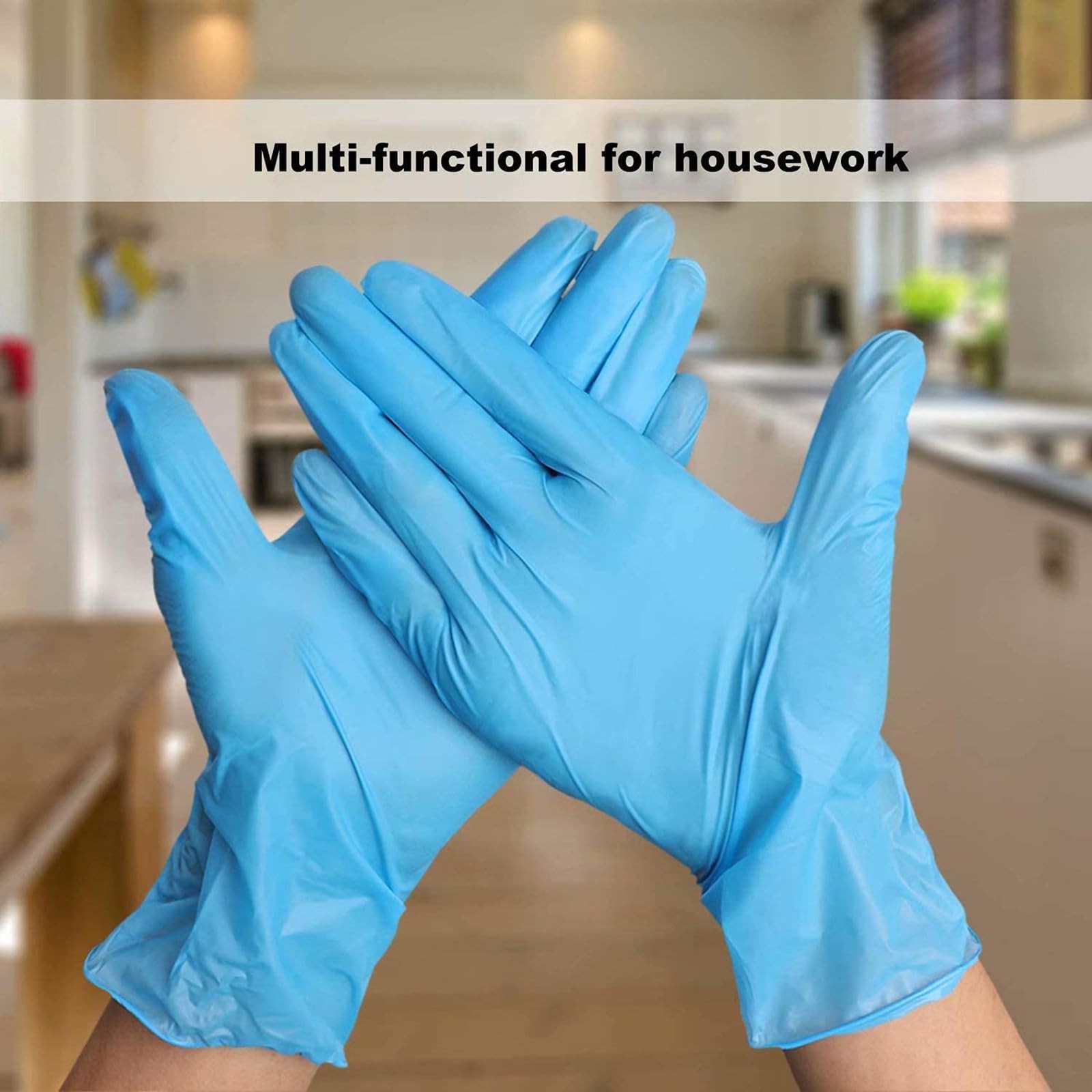 Disposable Gloves Medium, Nitrile and Vinyl Blend Material Gloves, Latex Free…