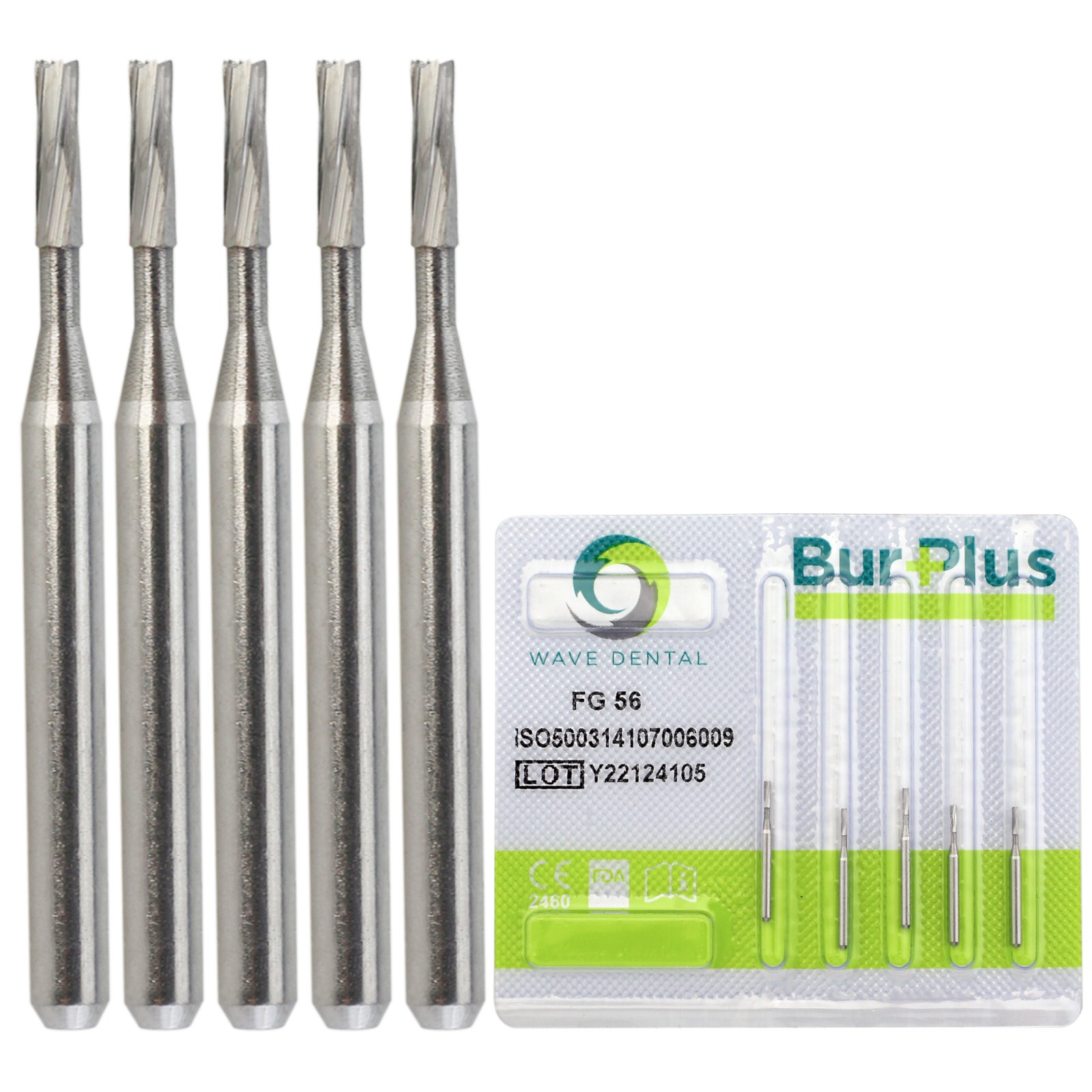 Wave Dental Tungsten Carbide Bur FG 56 57 Straight Flat End Plain Friction Grip