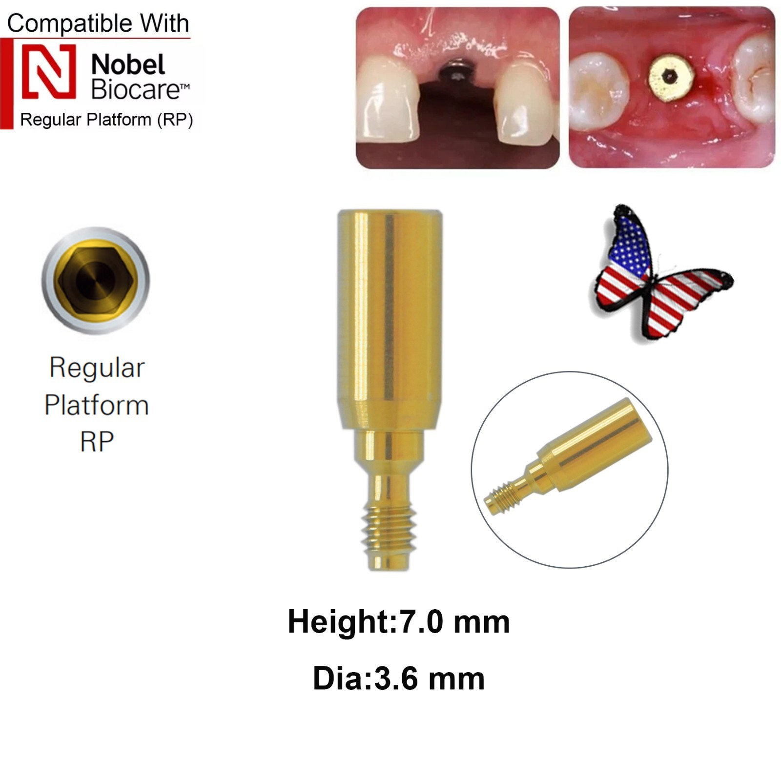 5Pcs Nobel active Healing Abutment Cover Screw Healing Screw Gum Molding Implant