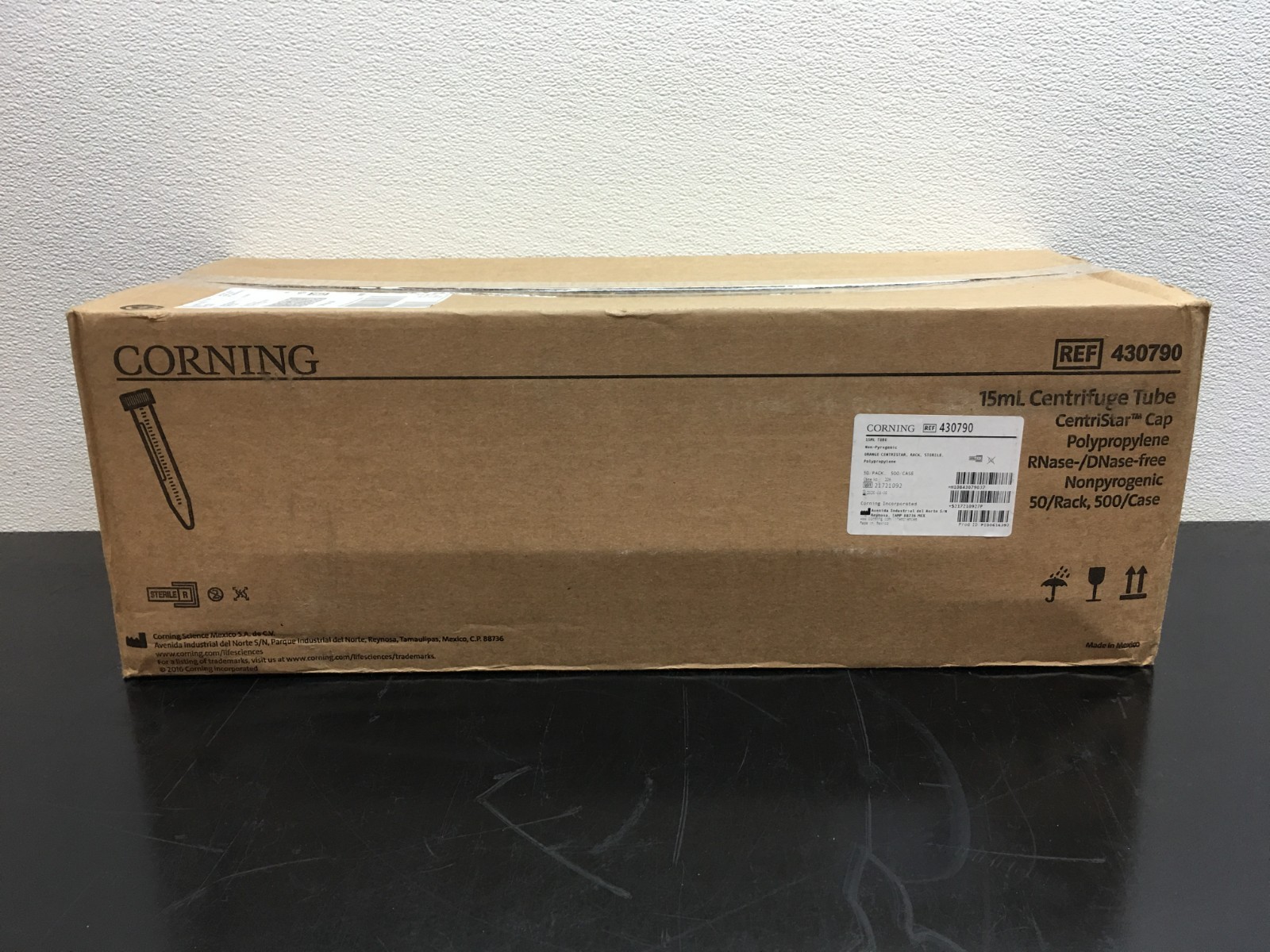 Corning REF 430790 Centrifuge Tubes Rack Packed W CentriStar Cap 15mL Case