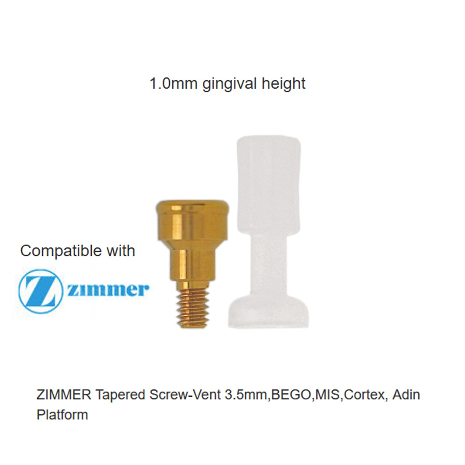 Titanium Dental locator Attachment abutment for Zimmer TSV Inter Hex 3.5/4.5mm