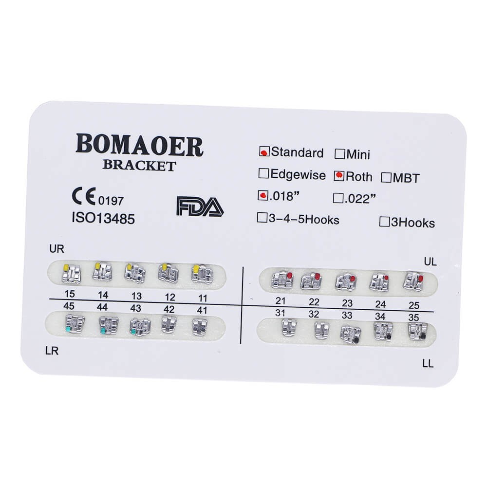 1-100 Packs Dental Orthodontic Bracket Braces Standard Roth 018 No Hook