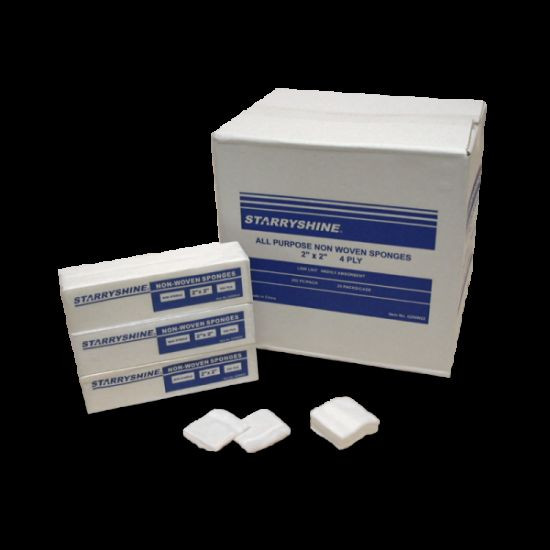 2″X2″ Non Woven Gauze Sponge Non-Sterile 4-ply 5000 Pcs x 4 Dental Medical Tatto