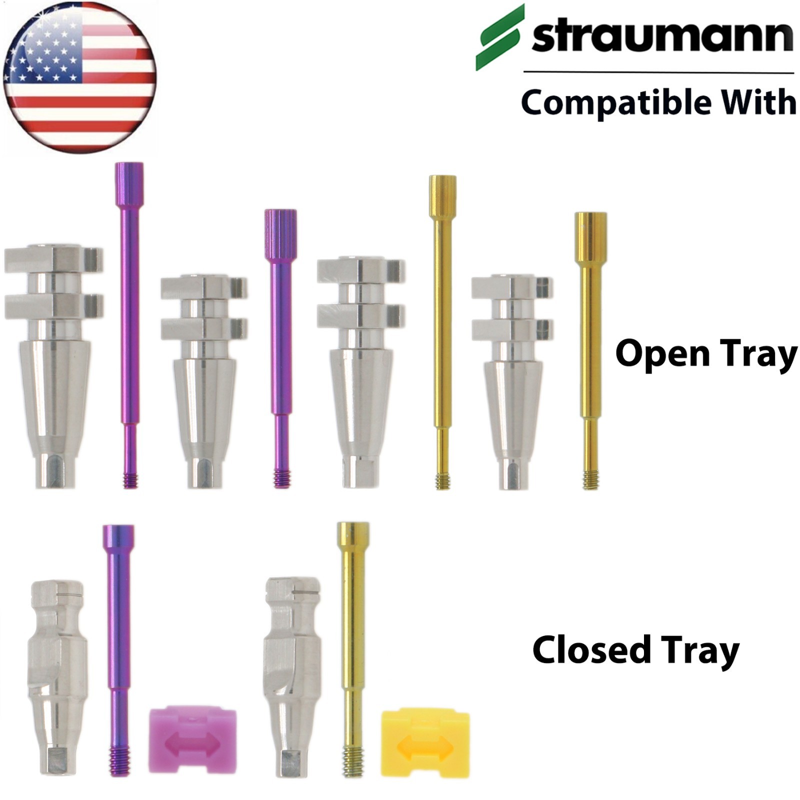 US Dental Transfer Impression Coping Open/Closed Tray NC RC Fits Straumann ITI