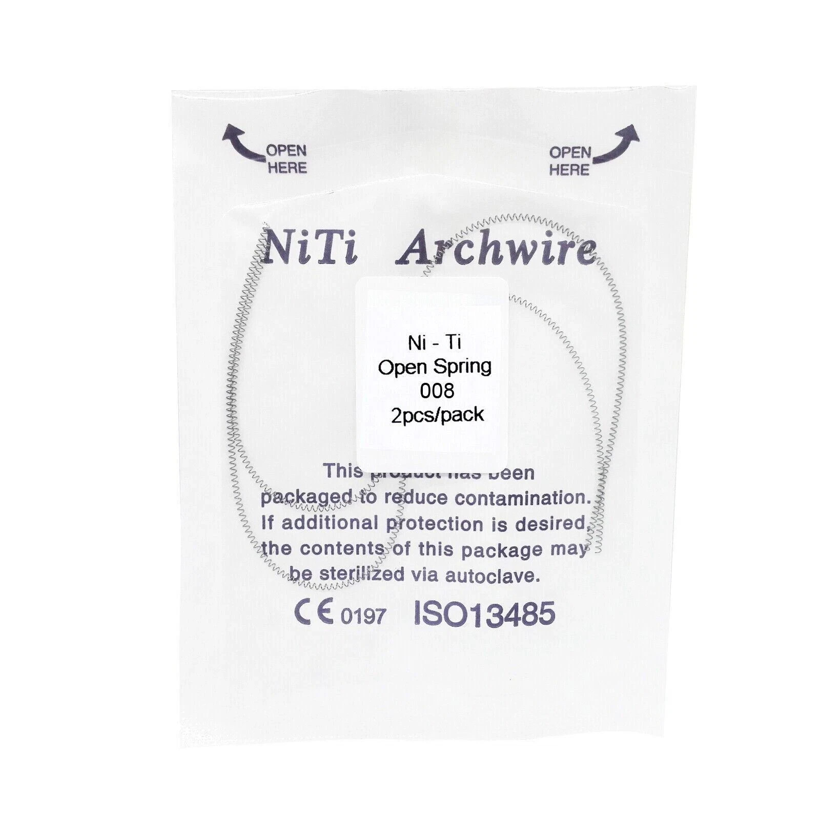 2 Pcs/Pack Orthodontic Dental Niti Open Coil Spring Arch Wire 08/10/12/14 *180mm