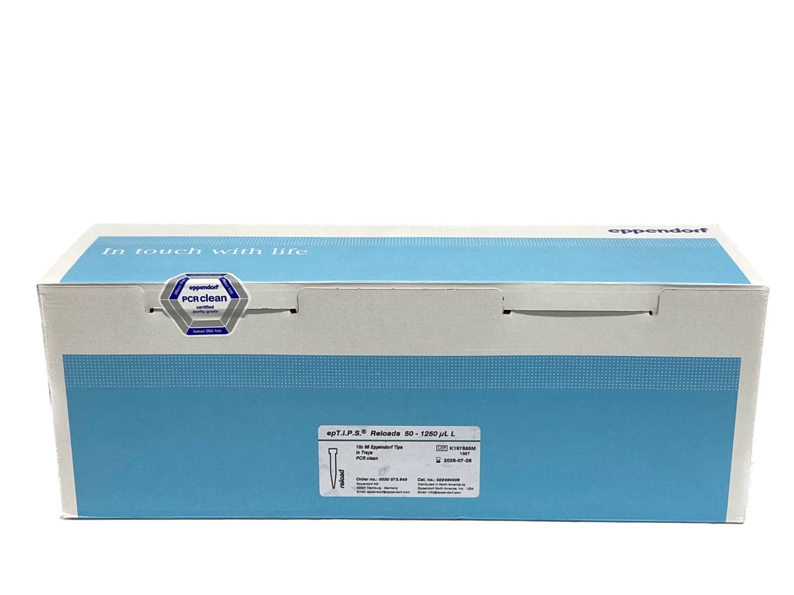 (960/Pk) EPPENDORF 1250uL epT.I.P.S. Reloads Pipette Tips 10×96 Trays 022494006