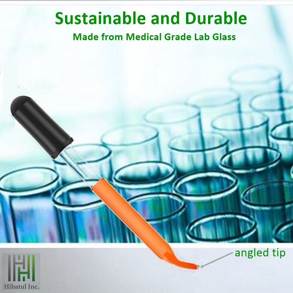 Medicine Art Essential Oils Eye Glass Dropper Pipette 3″ Curved Tip 1ml (6 Pack)