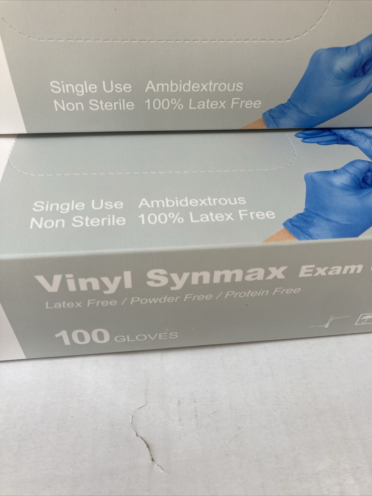 Basic Medical Synmax Vinyl Exam Gloves – Latex & Powder Free Size Large Lot Of 2