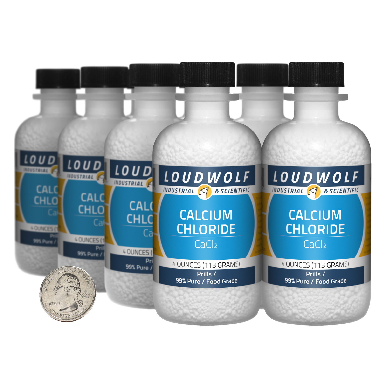 Calcium Chloride / 2 Pounds / 8 Bottles / 99% Pure Food Grade / Prills / USA