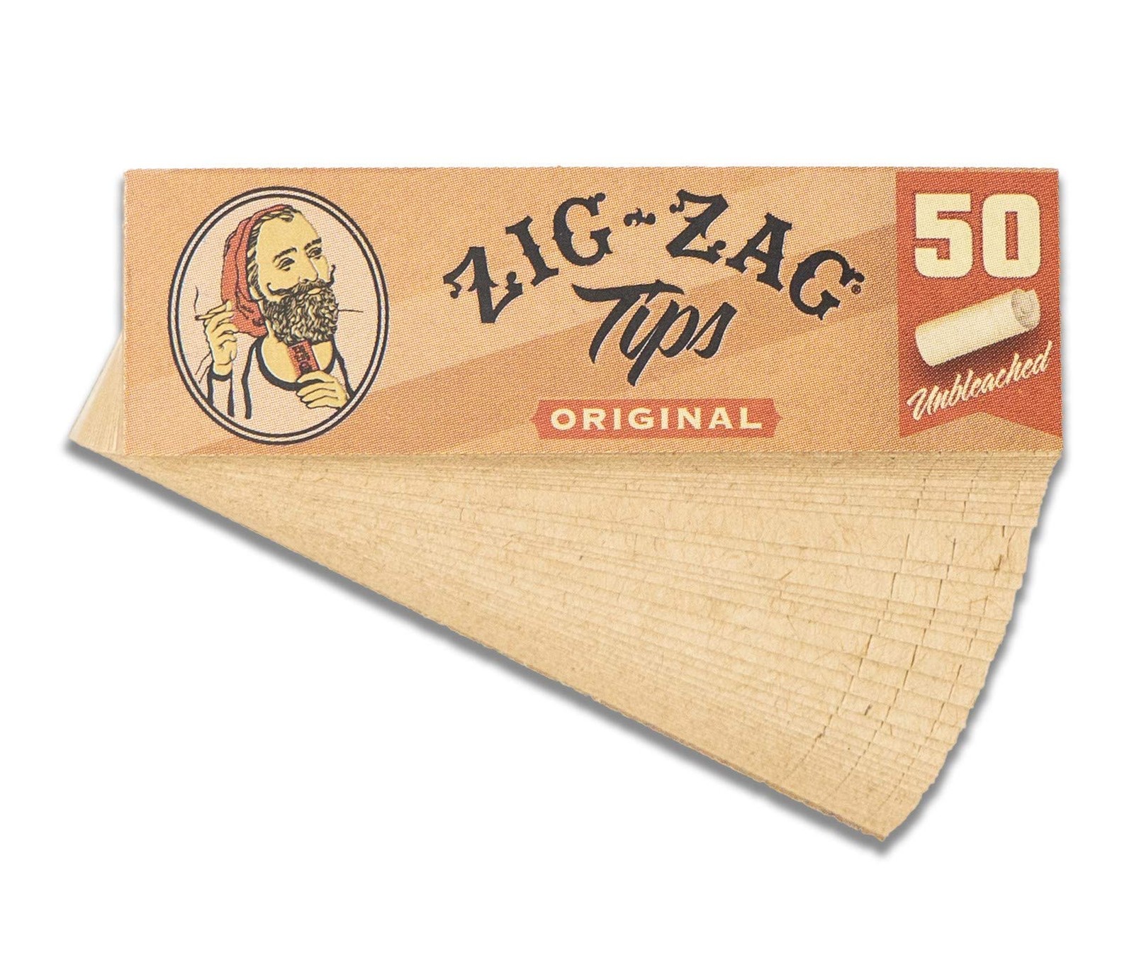 Zig-Zag Rolling Paper Unbleached Filter 50 Count (Pack of 5), Raw