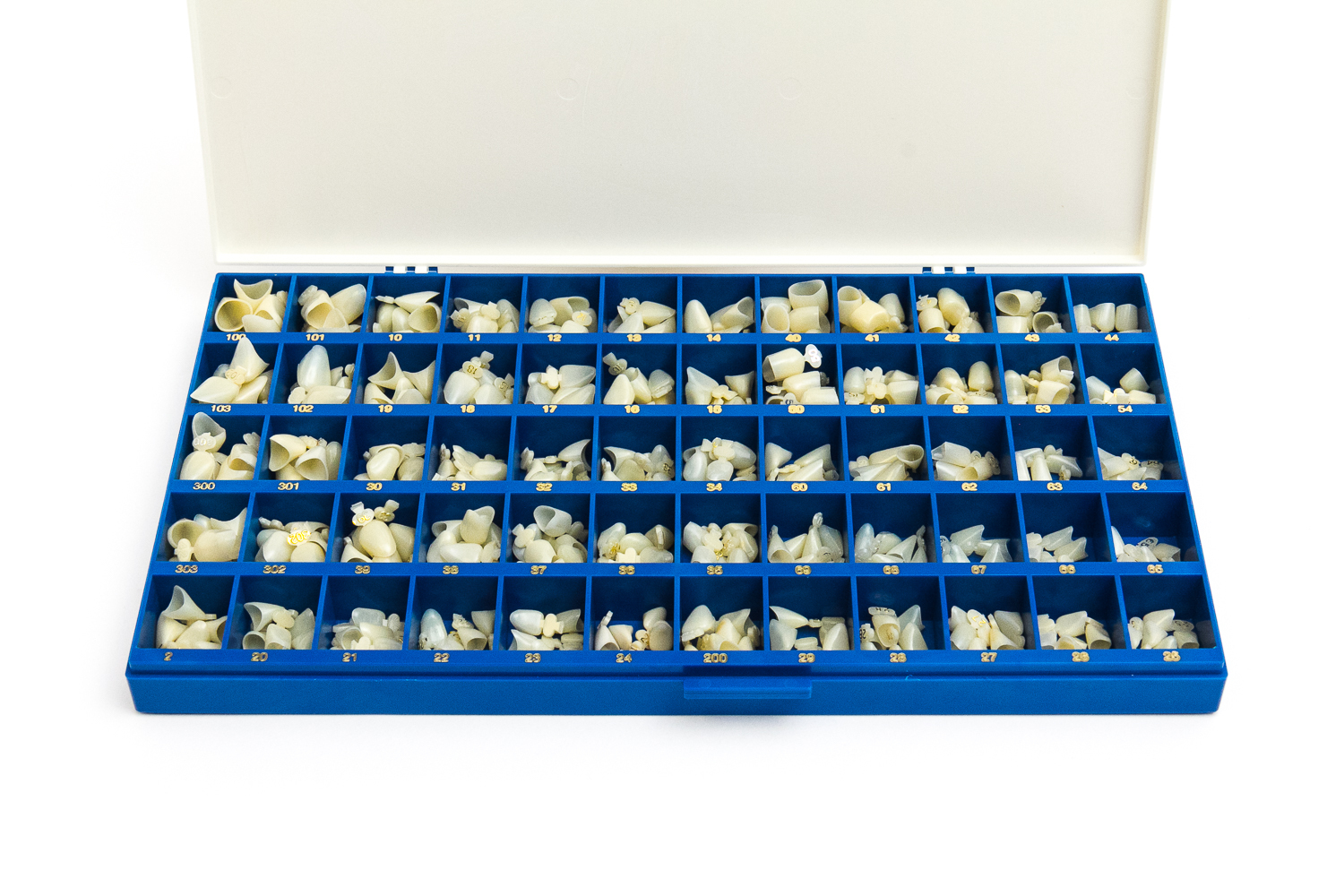 NEW POLYCARBONATE TEMPORARY DENTAL CROWNS BOX KIT 360 PCS WITH PAPER GUIDE CHART