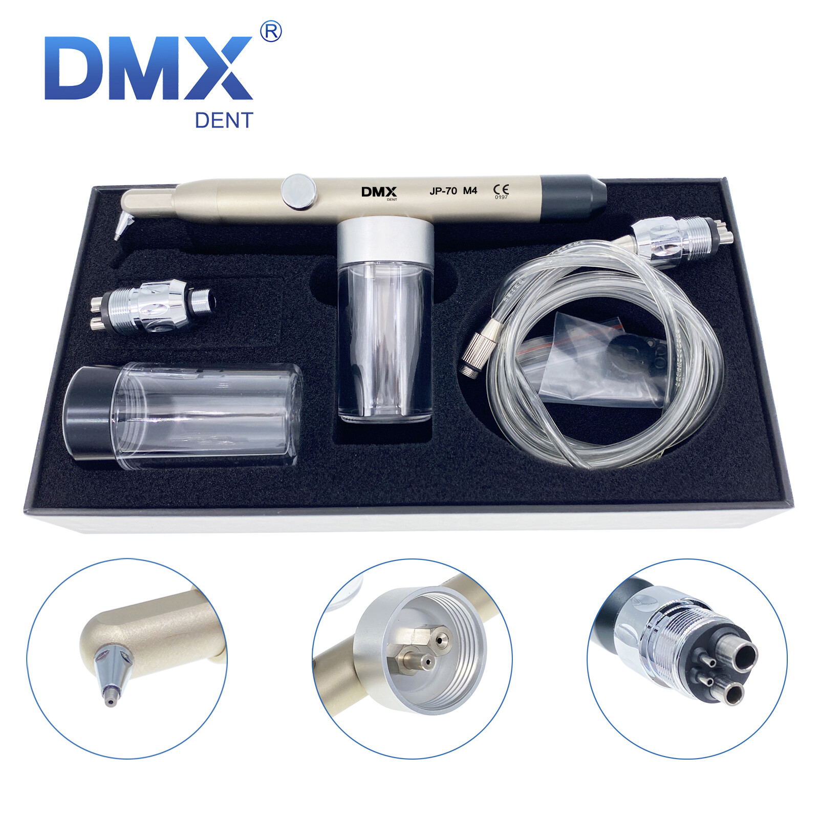 Dental Alumina Air Abrasion Polisher Microetcher Sandblasting Gun 4 Hole QD KV