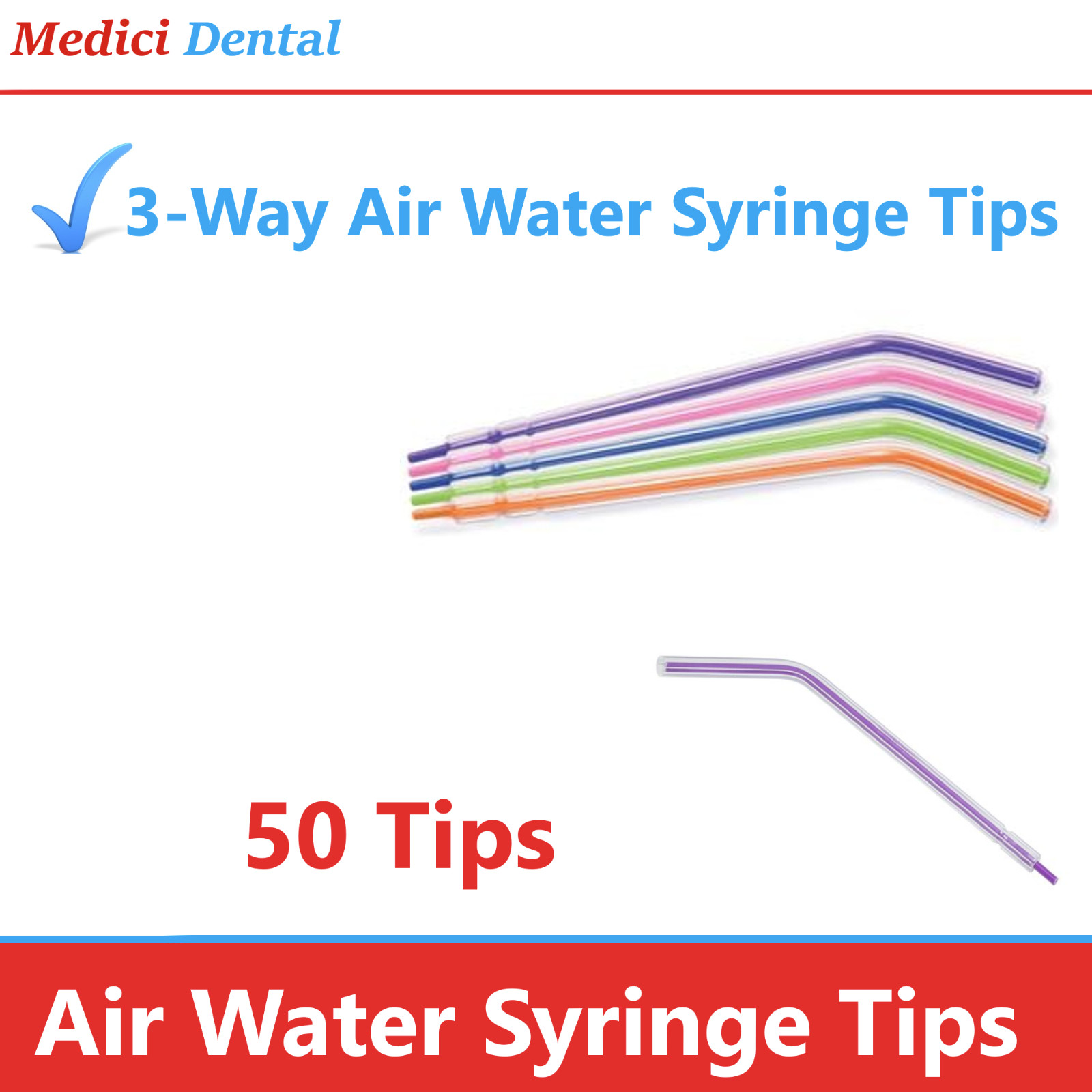 Dental 3-Way Air Water Syringe Disposable Spray Tips Triple Nozzles Upto 500/Bx