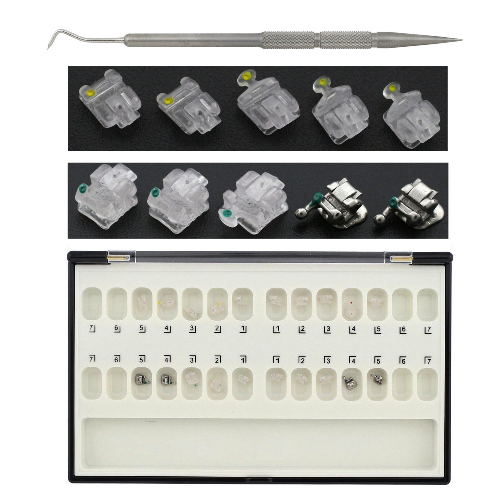 Dental Orthodontic Self-ligating Brackets Ceramic Damon Clear Braces Roth 022
