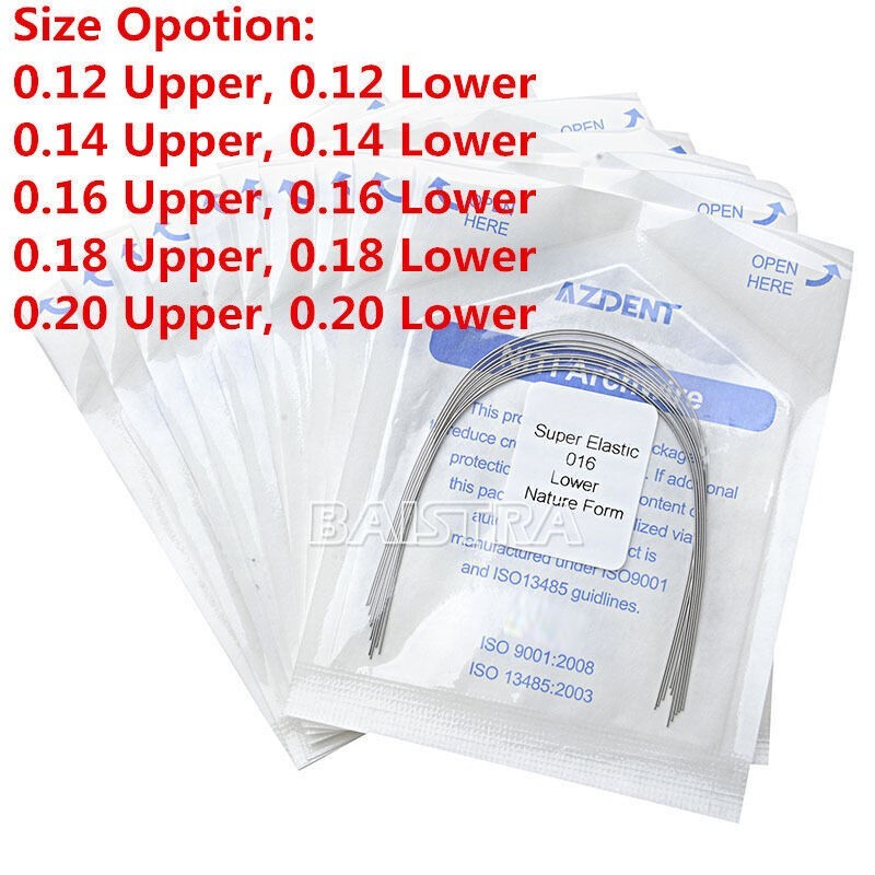AZDENT Dental Ortho Arch Wires Heat Thermal Activated Niti Natural /Ovoid Round