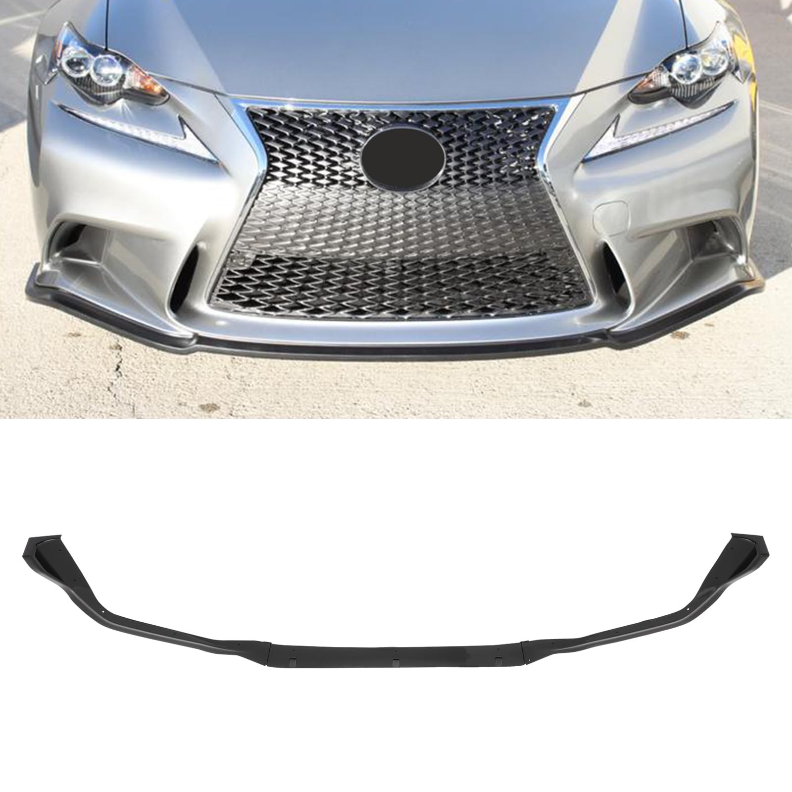 Glossy Black Front Bumper Lip Spoiler For 2014-2016 Lexus IS F-Sport PP