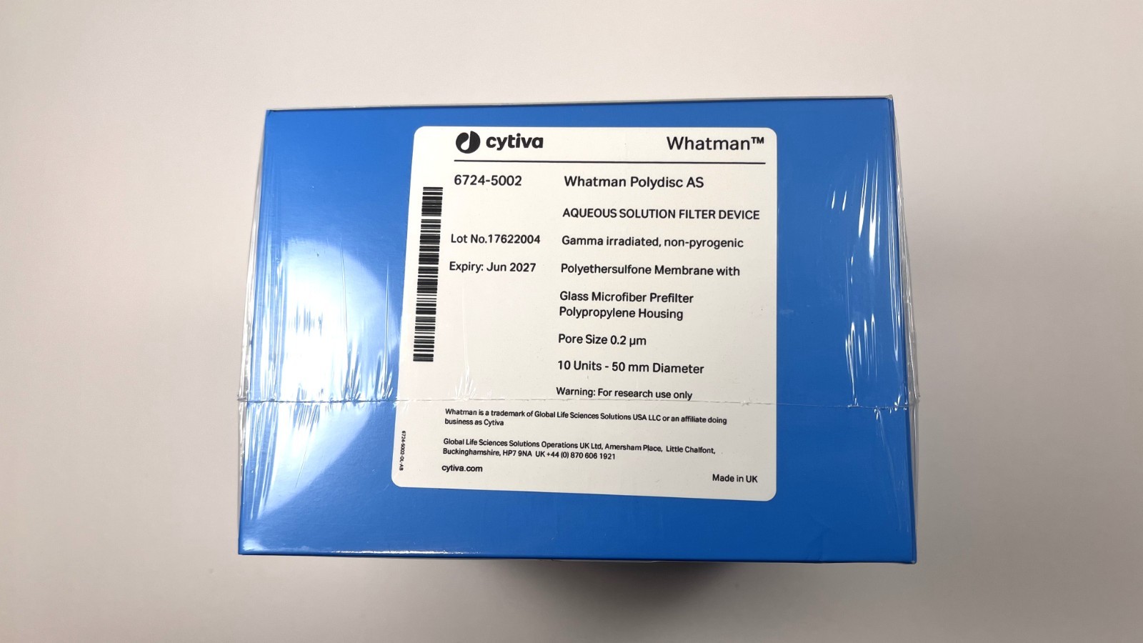 Cytiva Whatman 6724-5002 Polydisc AS 0.2um PES 50mm Filter 10/Pk Factory Sealed