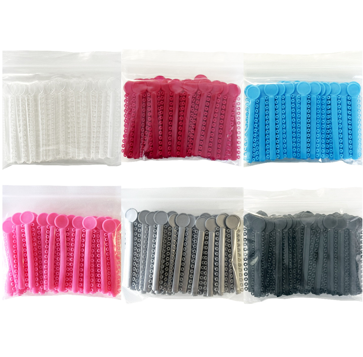 Dental Ligature Rubber Ties Bands Braces Orthodontic Elastic Colored Bands Loops