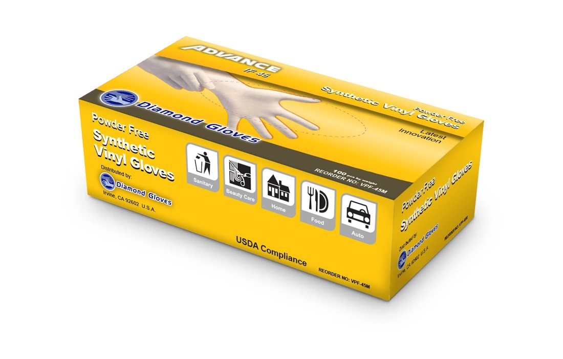 100Pcs Disposable Vinyl Gloves 4.5Mil Powder Free Multi Use Cream Yellow