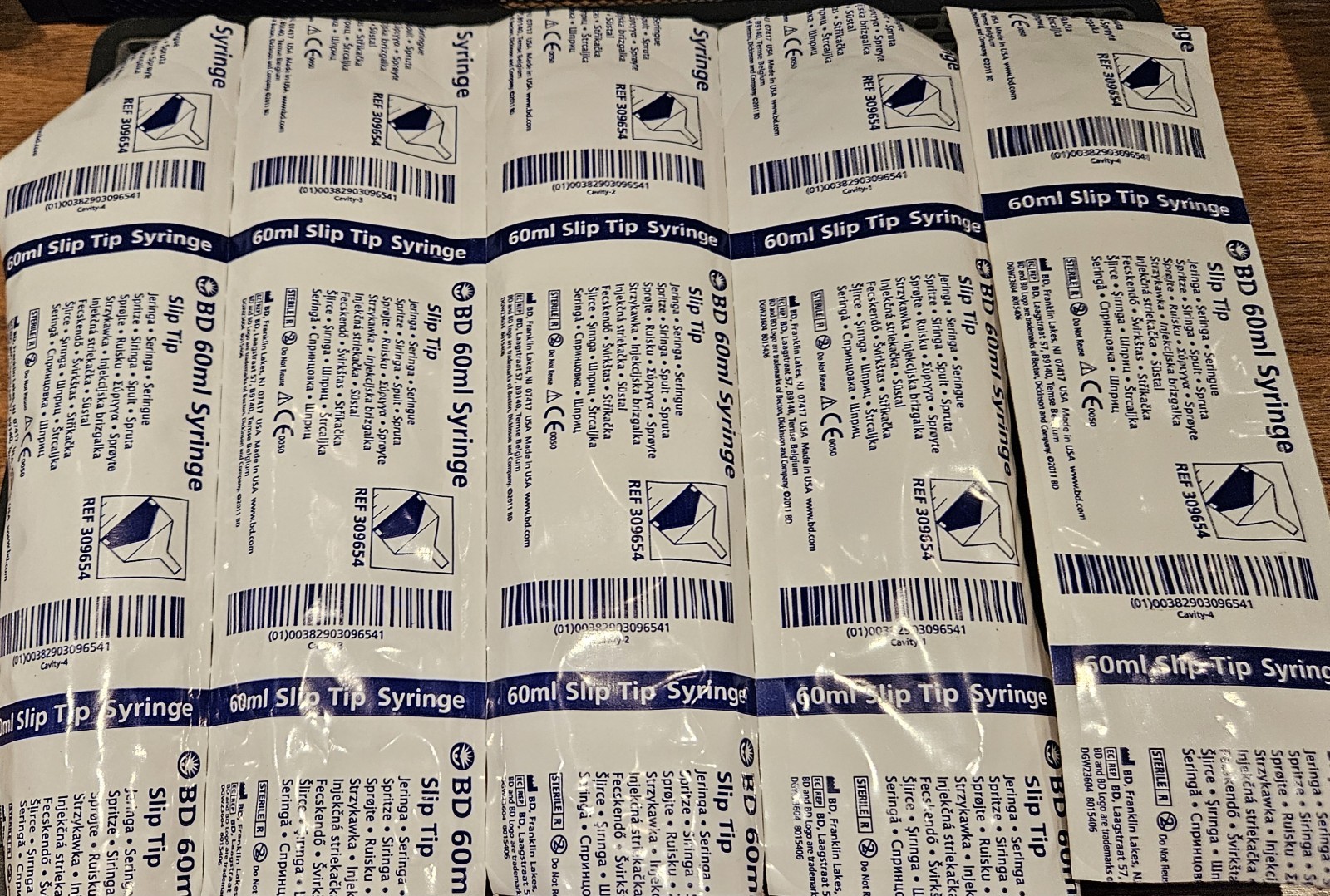 BD 60 ML Syringes Lot of 5 Sealed New In Package No Box 60ml Slip Tip Syringe