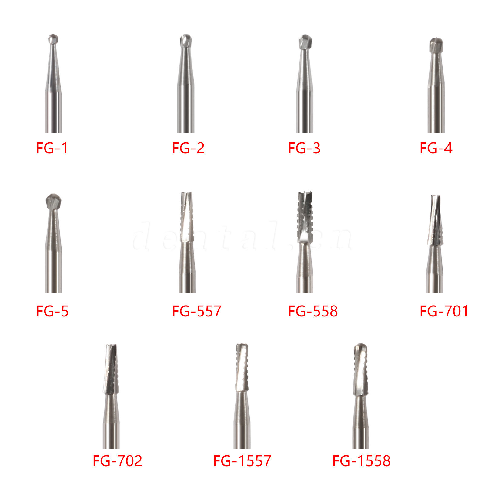 10-100 PCS Dental Lab Clinic Burs Shank Carbide Round Friction Grip FG Bur
