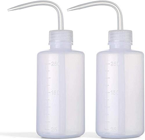 DONSTRAW 2x250ml Wash Bottle LDPE Squeeze Lab Watering Plant Cleaning White