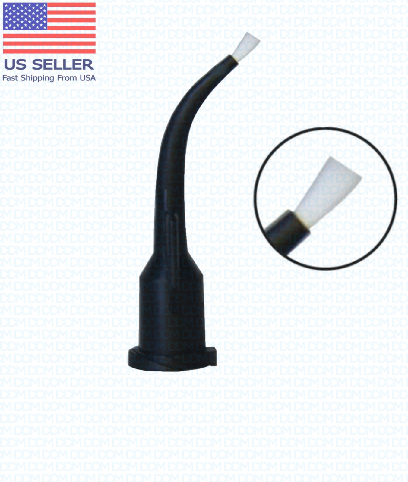DDM Dental Delivery Tip Liner Pre-Bent Curved Brush Tip – 100PCS #CDTWB