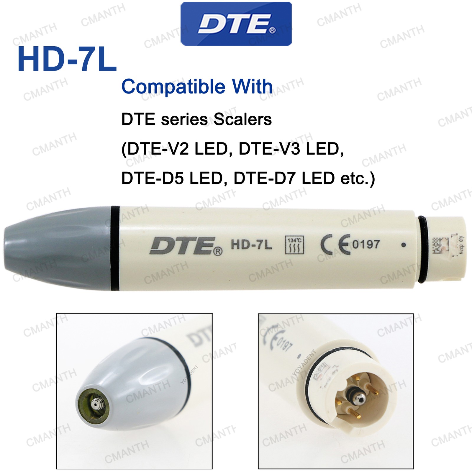 Woodpecker DTE Ultrasonic Scaler Handpiece Dental Piezo Tips Fit EMS NSK SATELEC