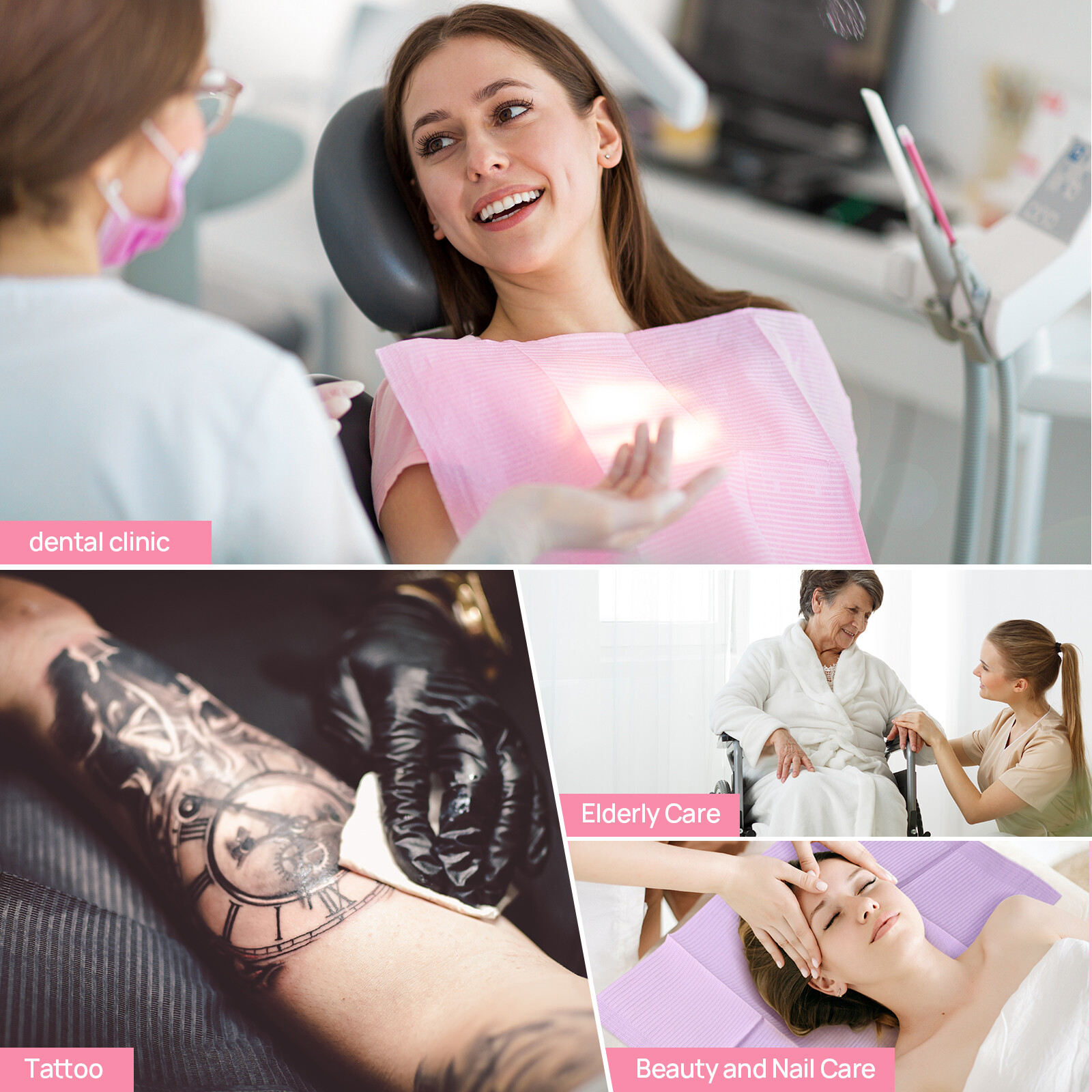 JMU 3-Ply Dental Patient Bibs 50-500pcs Disposable Waterproof Tattoo Bibs 13″x18