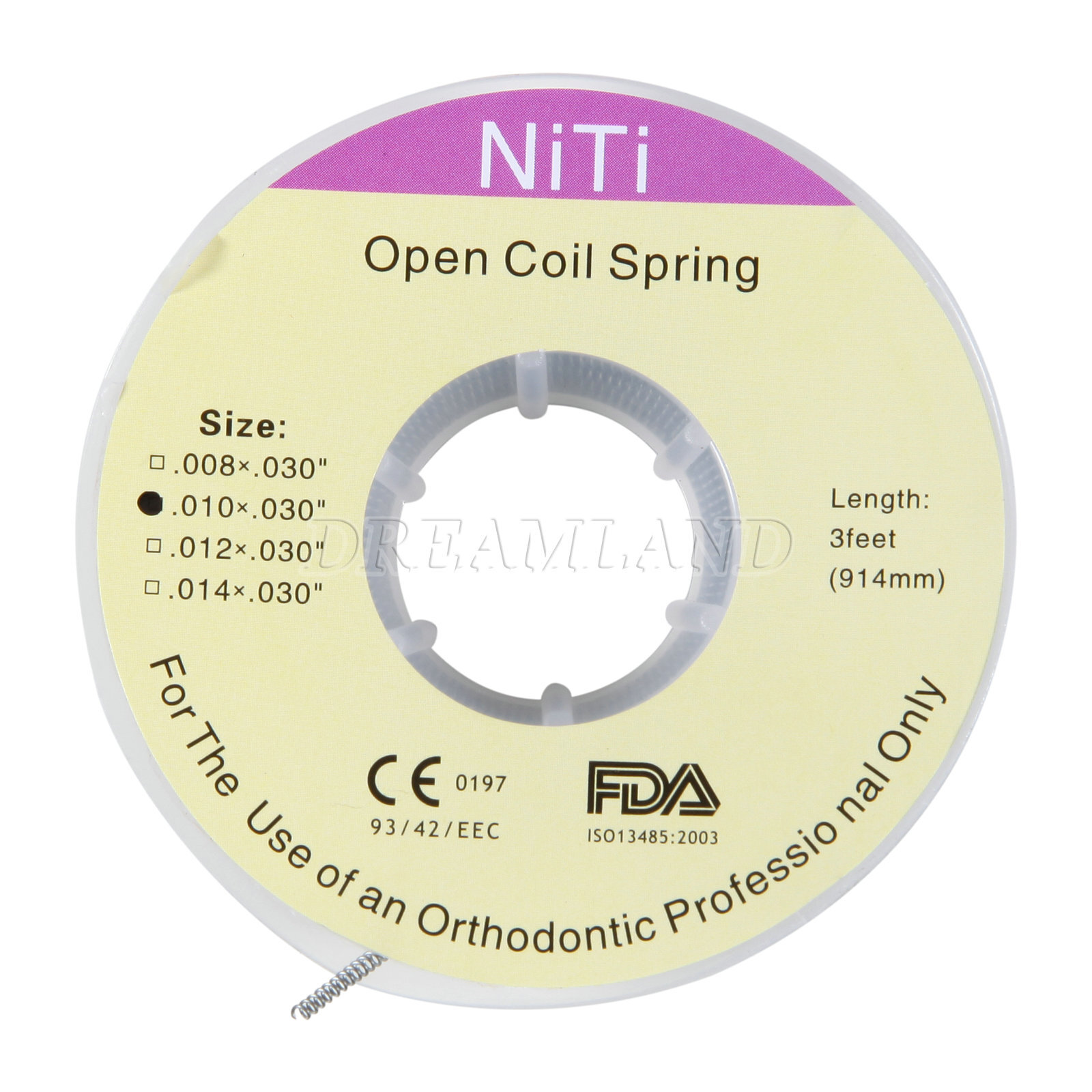 1 Roll Dental Orthodontic Niti Open Coil Spring Spool .010/012 Inch 914mm