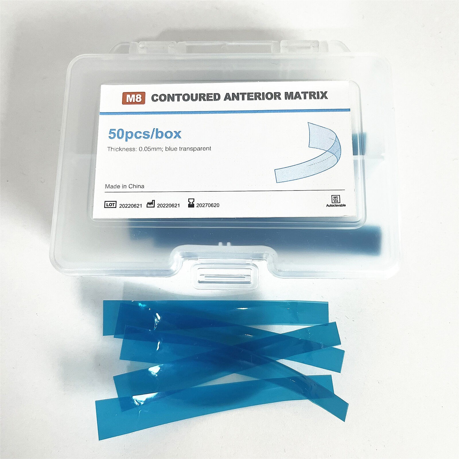 Dental Proximal Anterior Strips Twin Matrices Sectional Matrix Strip Bands Blue