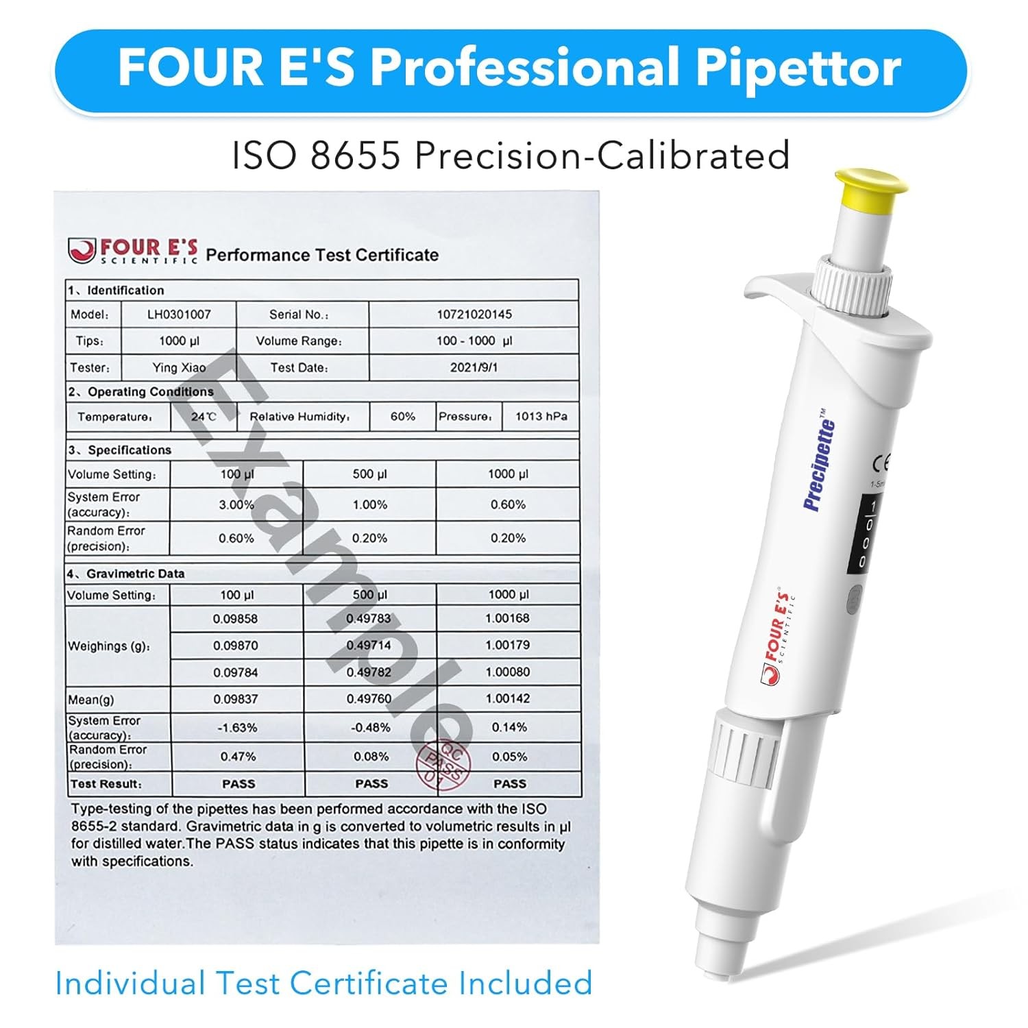 1-5ml Micropipette Adjustable Manual Lab Pipette Single Channel Pipettor New