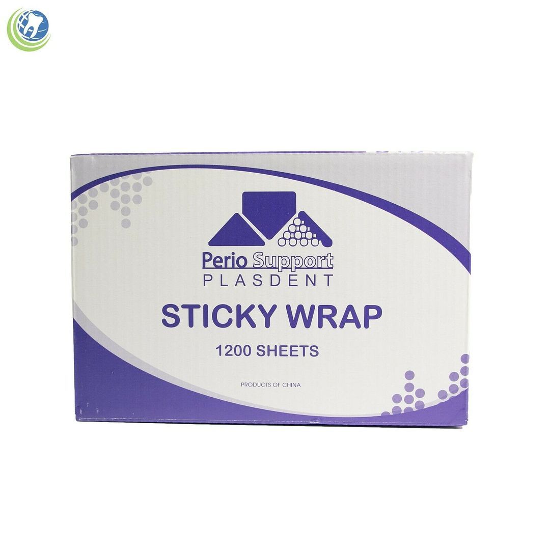 Plasdent 4″ x 6″ Sticky Wrap Barrier Film Sheets-Blue,Purple,Clear,Green 1200/pk