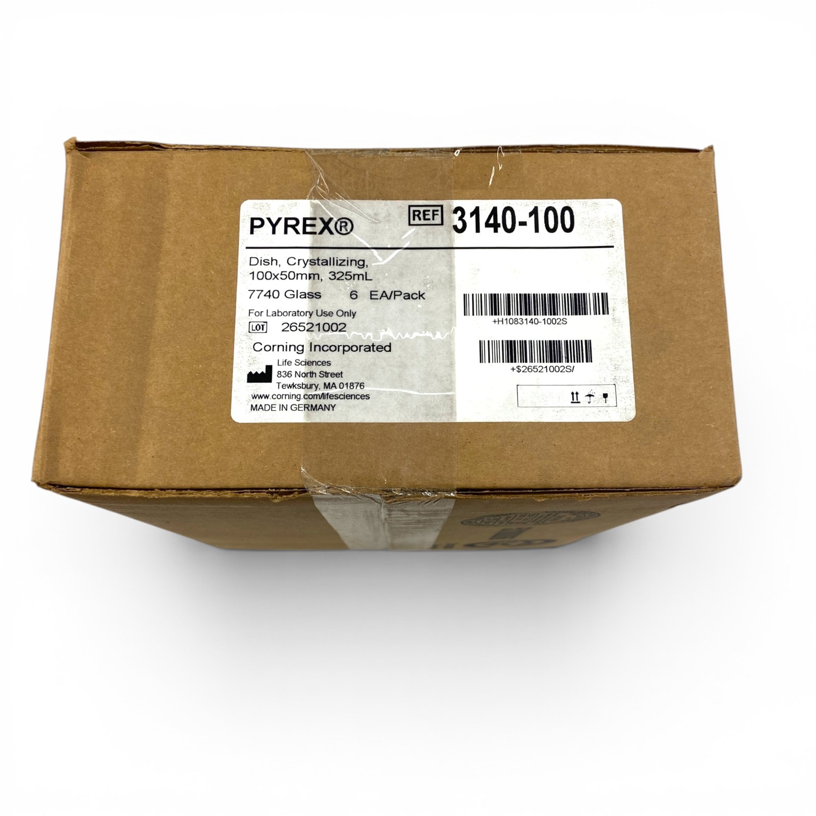 Corning Pyrex 3140-100 Crystallizing Dish 100x50mm 325mL Glass Pack of 6 – New