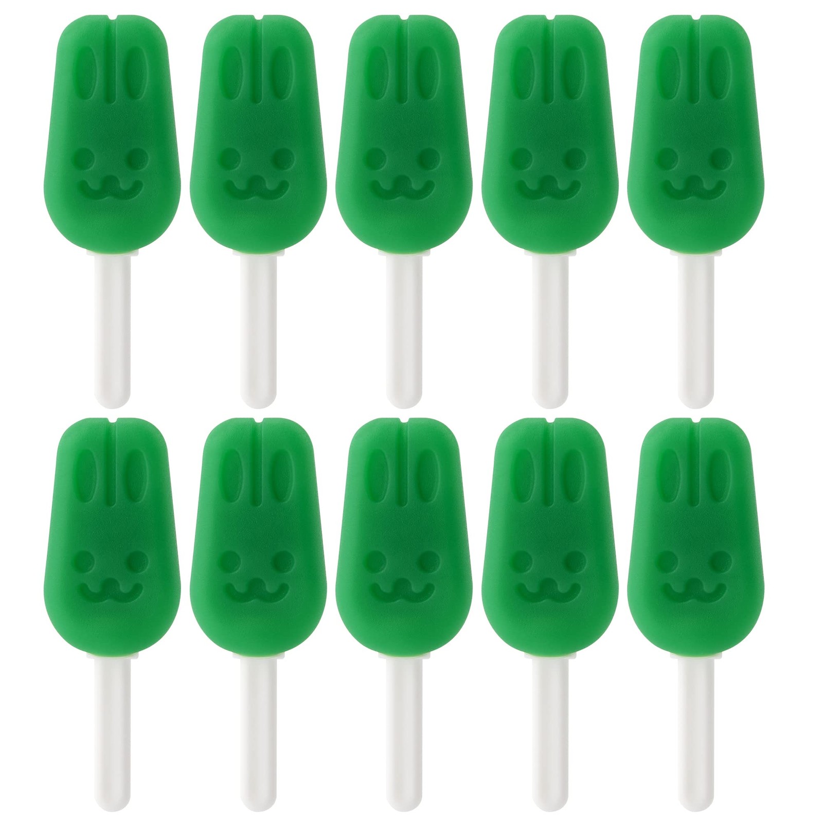 Chewies for Invisalign Aligner, DLENP 10pcs Corn Silicone with Handle Green