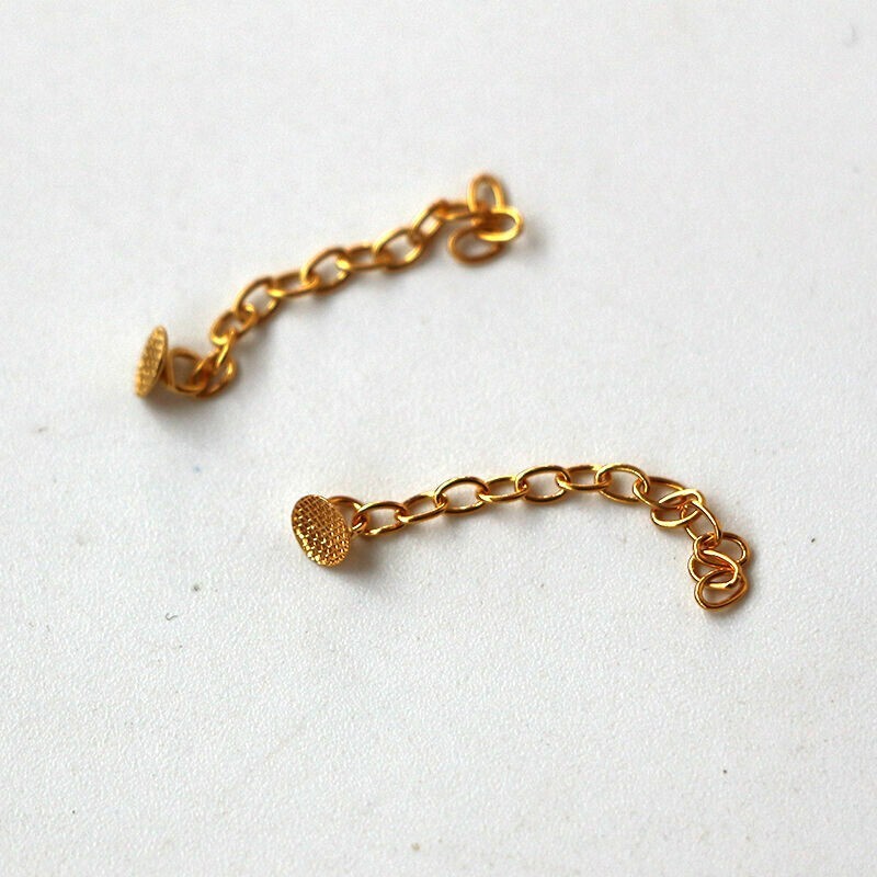 Dental Orthodontic Button Chains Lingual Chain Gold Plated 2pcs/pack Round