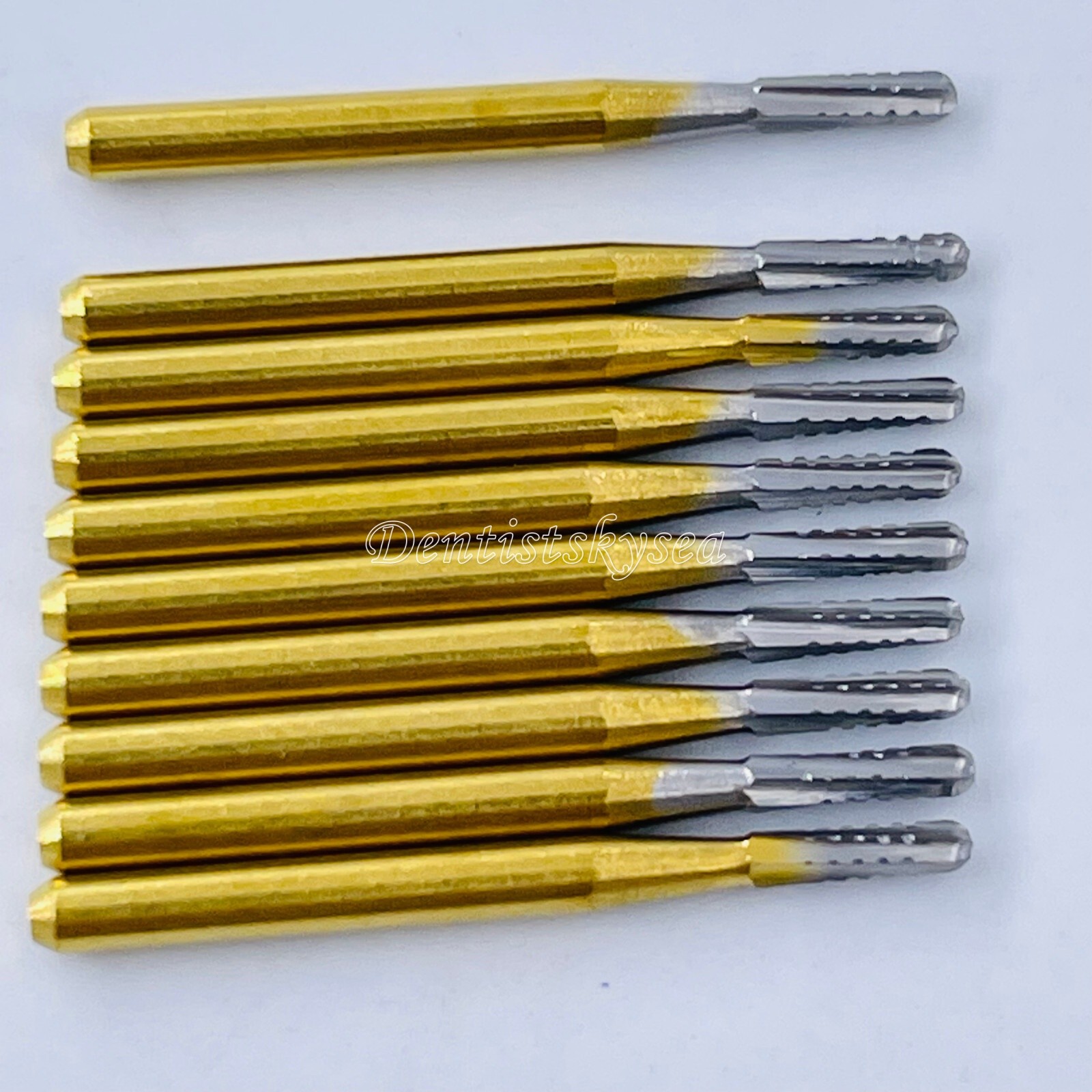 FG-1957 High Speed Dental Tungsten Steel Carbide Crown Metal Cutting Burs 10 pcs