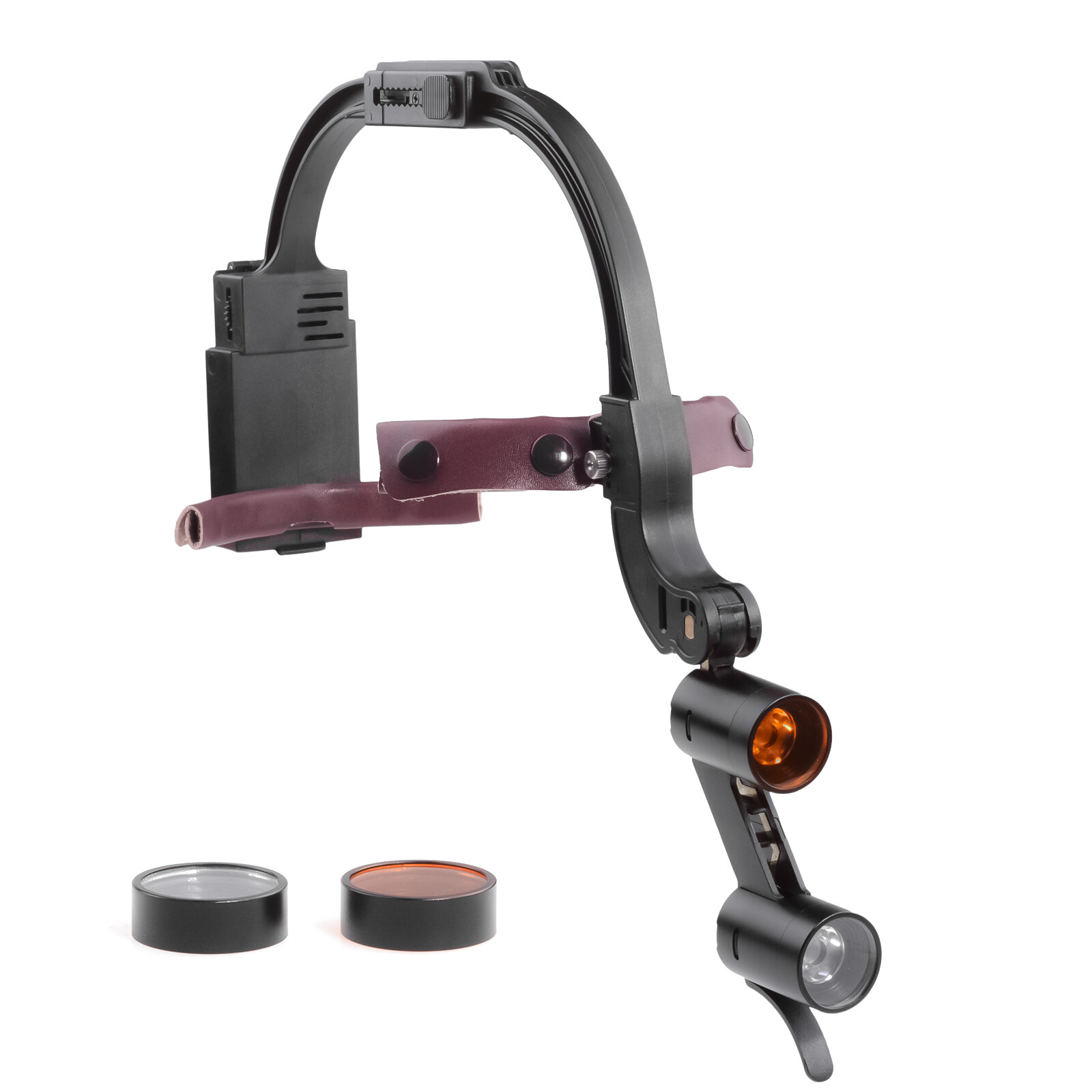 Dental Optical 5W Wireless LED Headlight Two LED Lights+6.0X-420 Loupes+AL-BOX