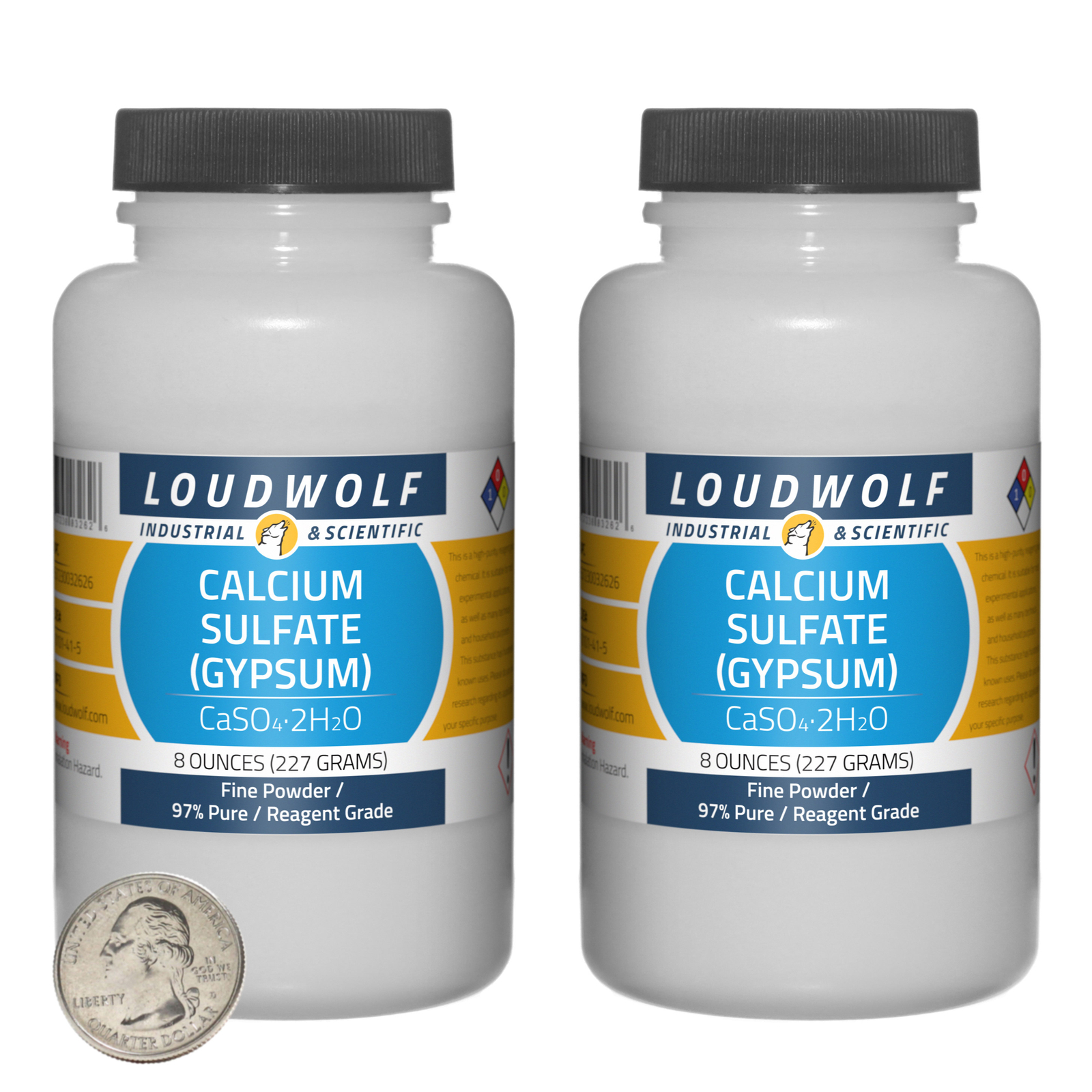 Gypsum / 1 Pound / 2 Bottles / 97% Pure Reagent Grade / Fine Powder / USA