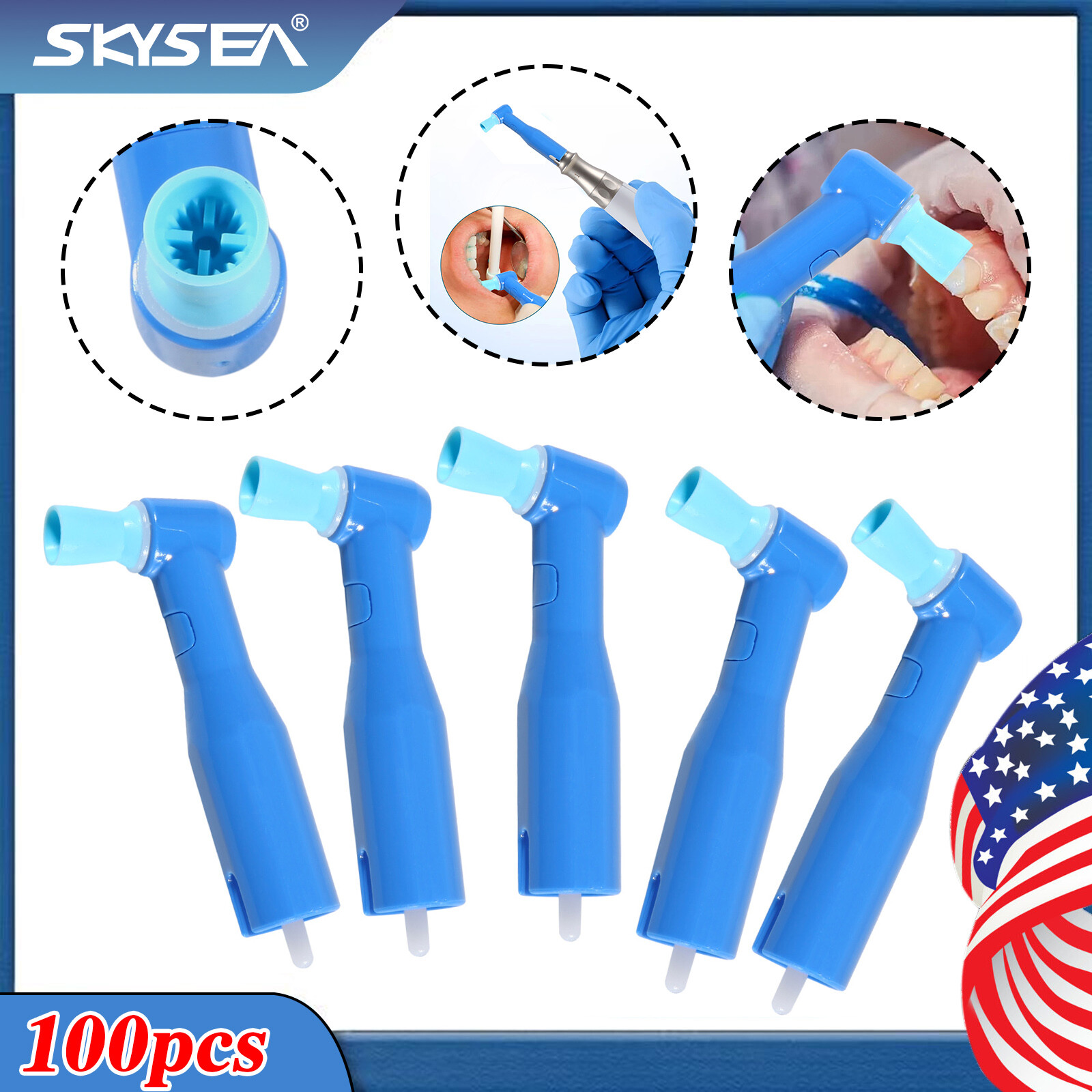 Dental Disposable Prophy Angles Regular Latex Free Contra Angle 105° Firm 100pcs